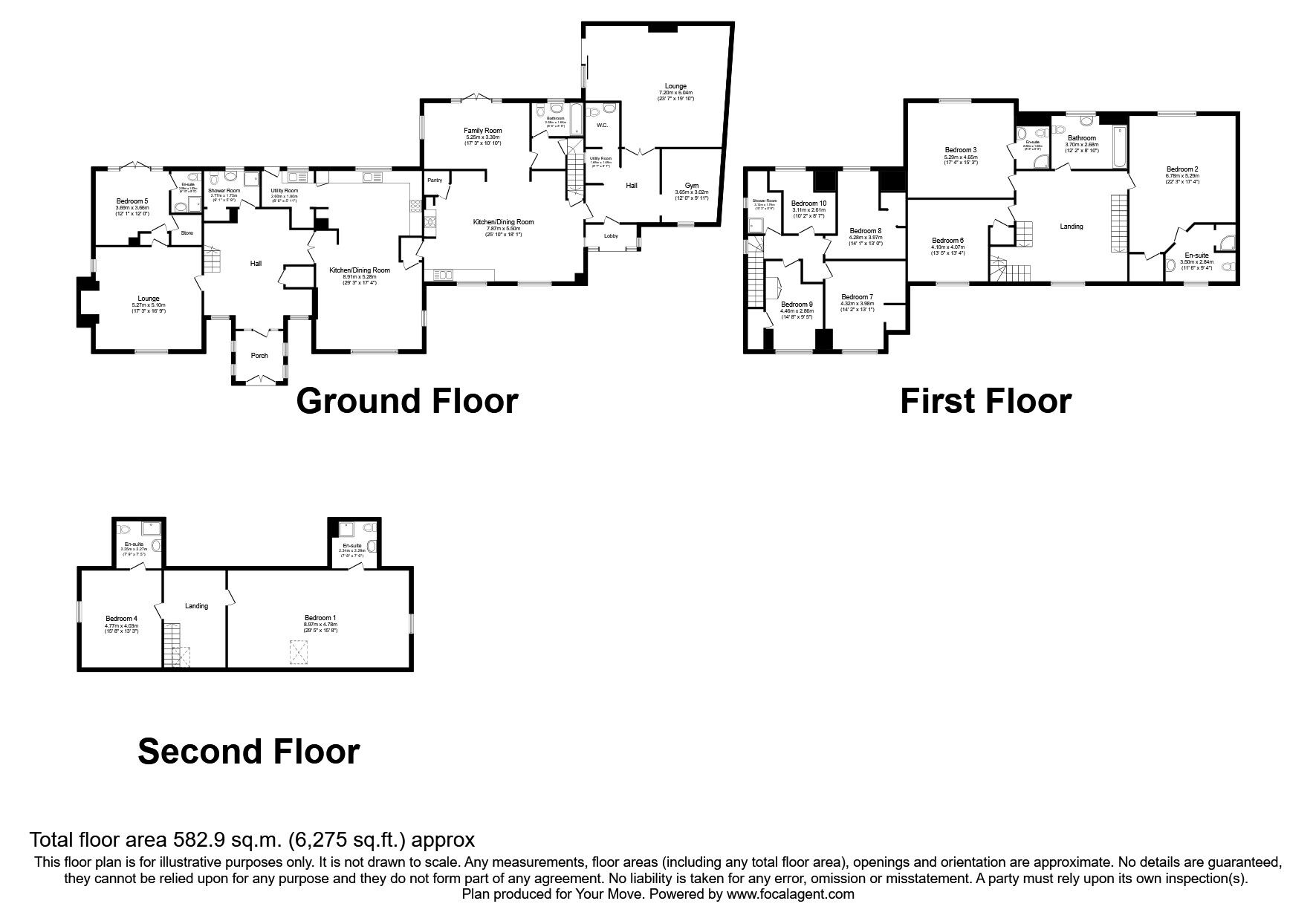 Floorplan of 9 bedroom Detached House for sale, Leger Way, Wheatley Hills, Doncaster, DN2