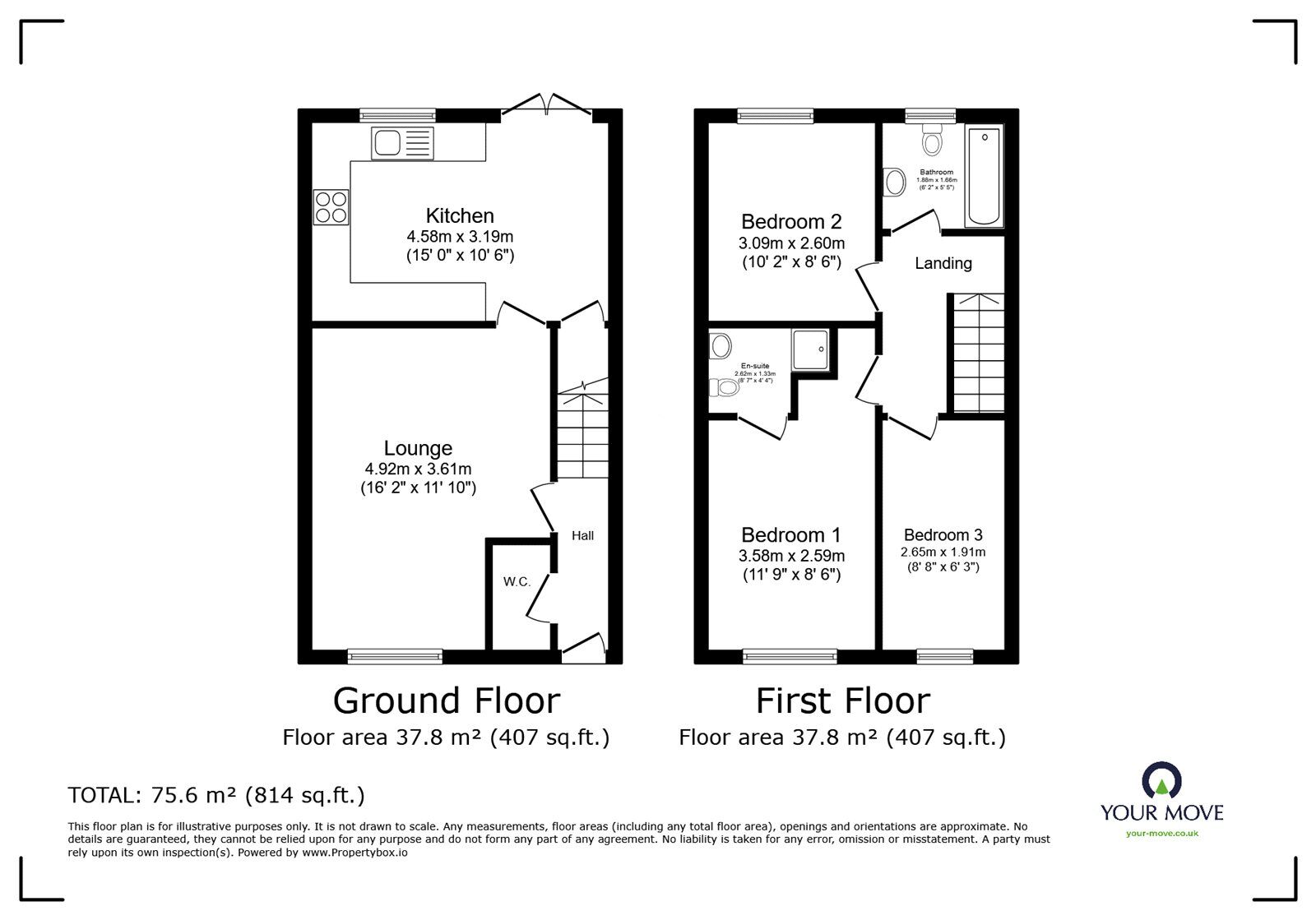 Floorplan of 3 bedroom Semi Detached House for sale, Deering Close, Doncaster, South Yorkshire, DN2