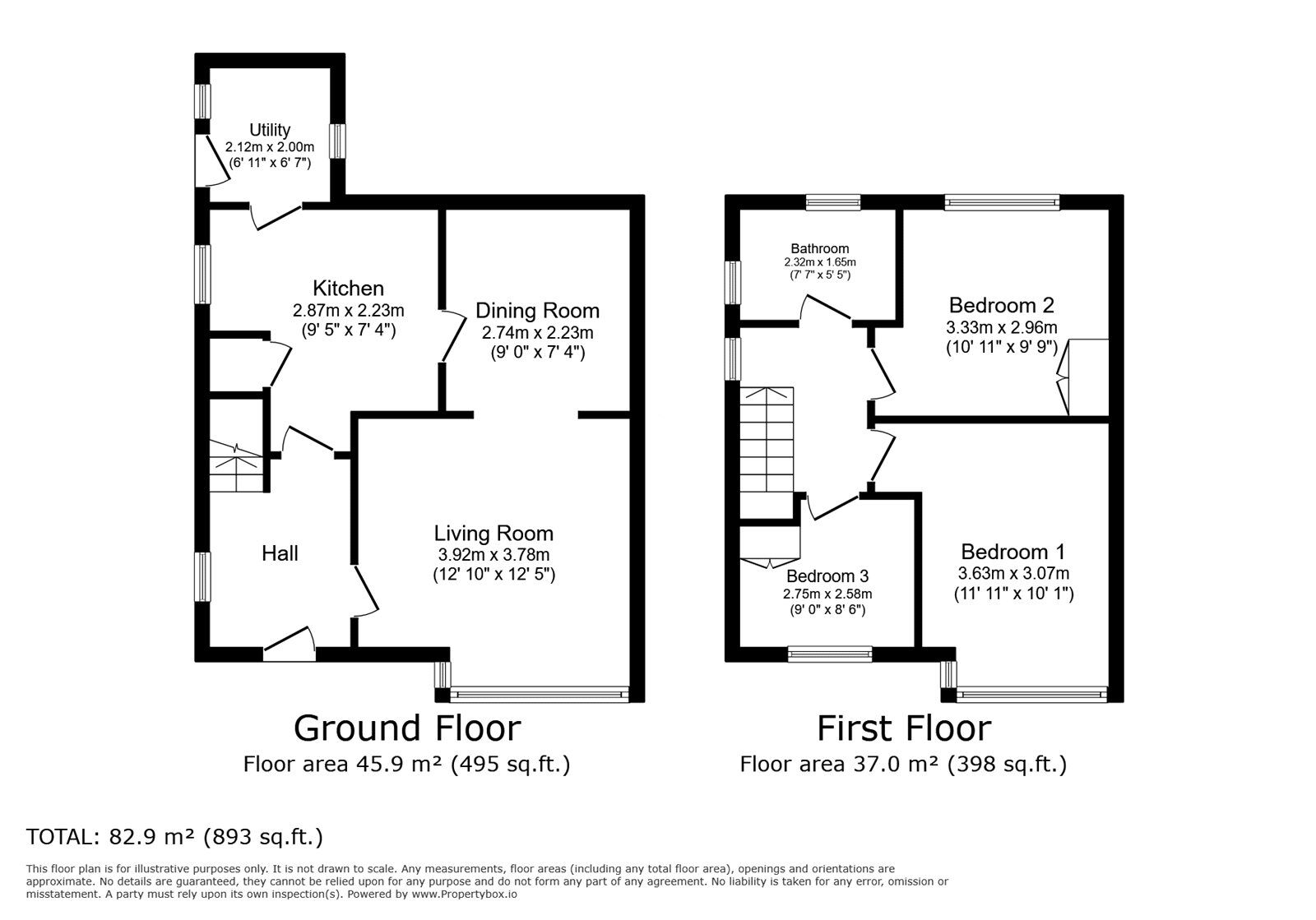 Floorplan of 3 bedroom Semi Detached House to rent, Avoca Avenue, Doncaster, South Yorkshire, DN2