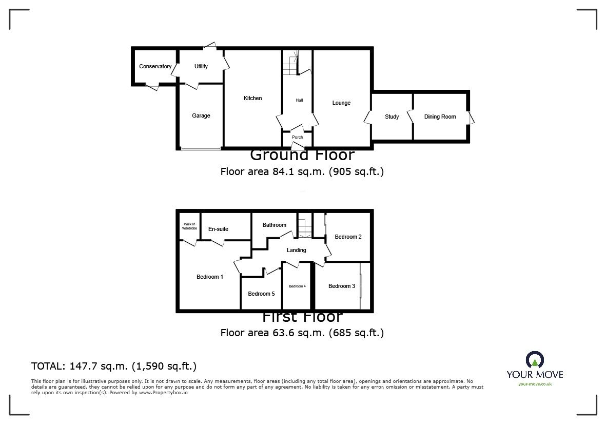 Floorplan of 5 bedroom Detached House to rent, Grosvenor Court, Fishlake, South Yorkshire, DN7