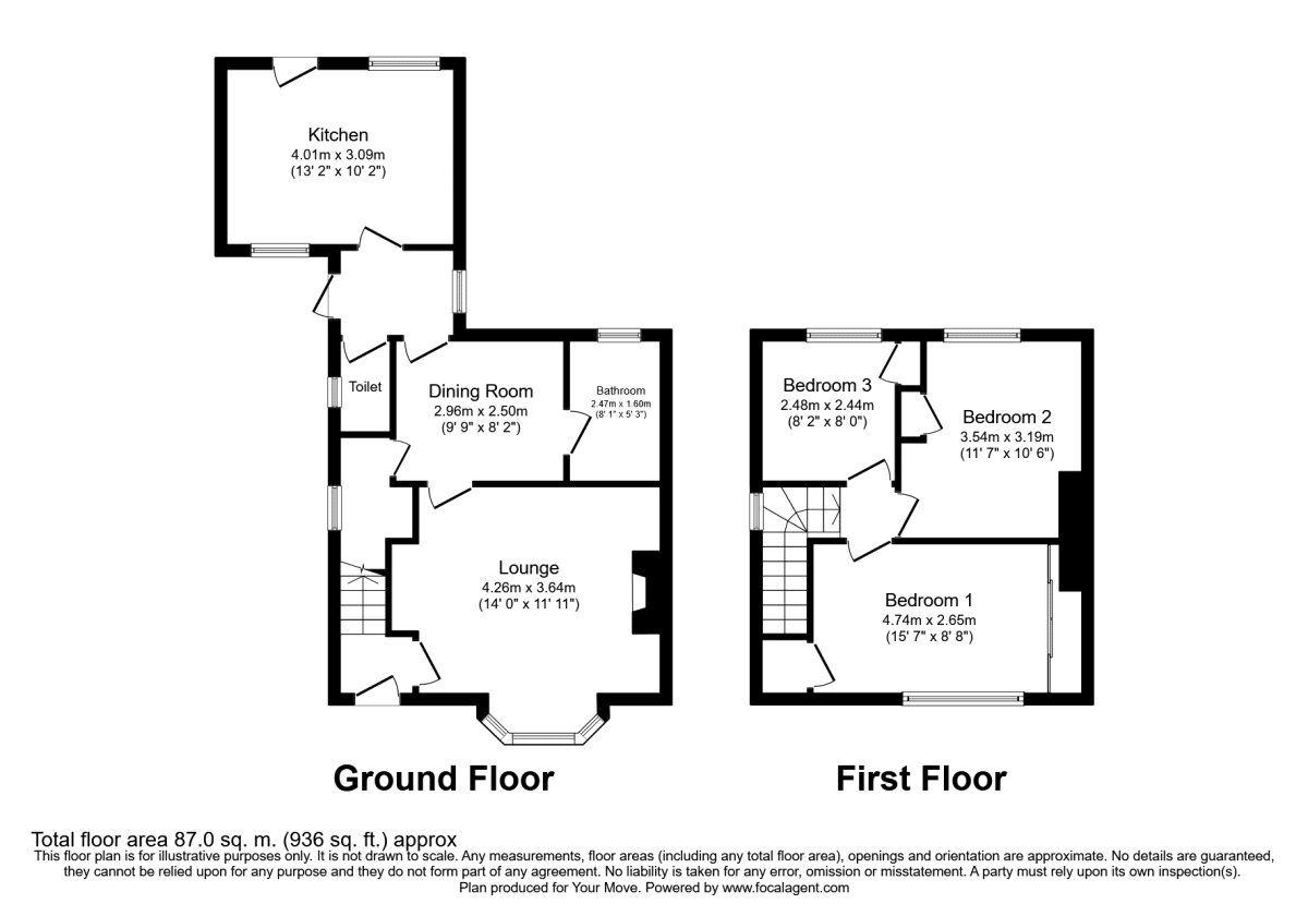 Floorplan of 3 bedroom Semi Detached House to rent, Plantation Avenue, East Markham, Nottinghamshire, NG22