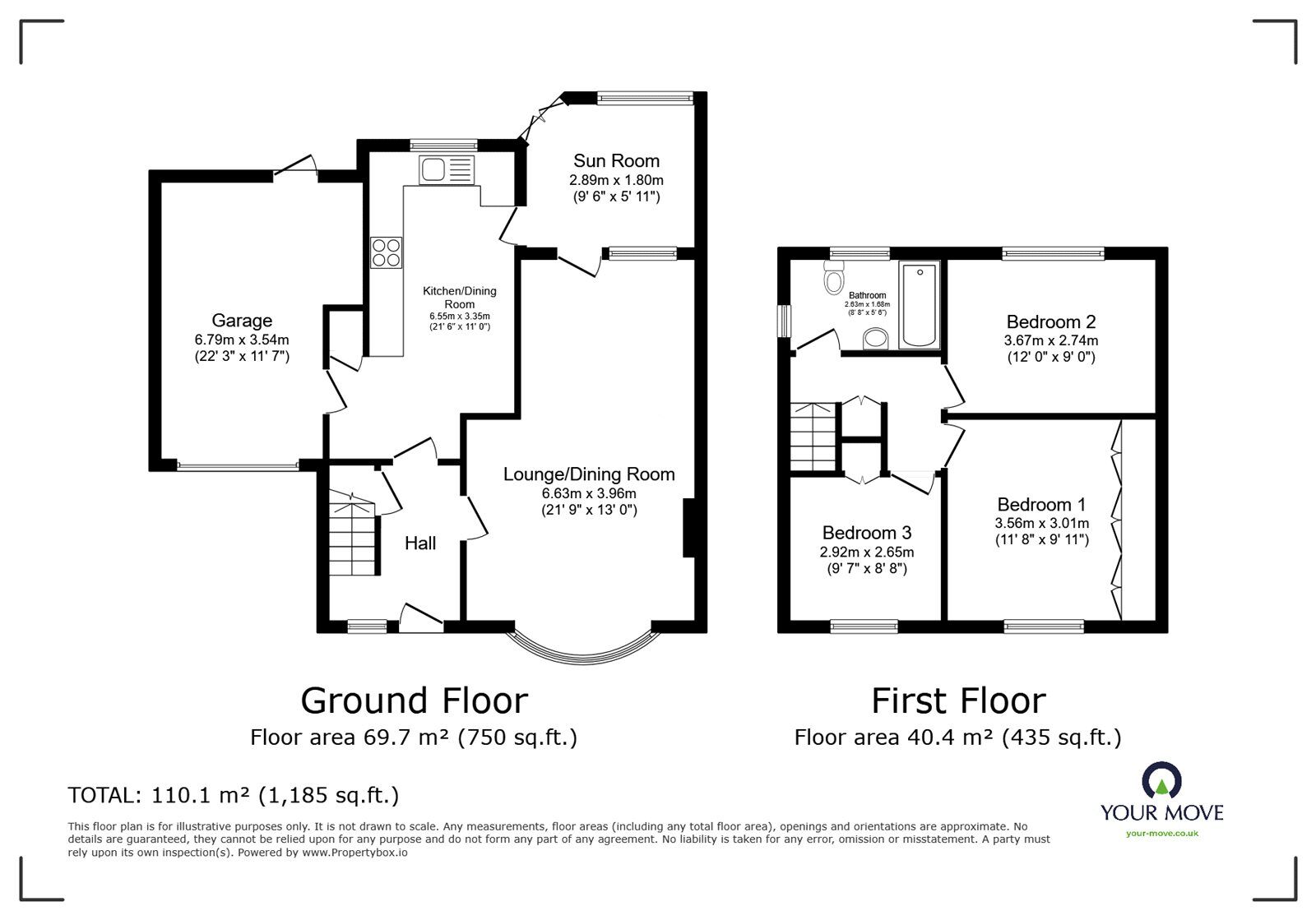 Floorplan of 3 bedroom Semi Detached House for sale, Gunhills Lane, Armthorpe, South Yorkshire, DN3