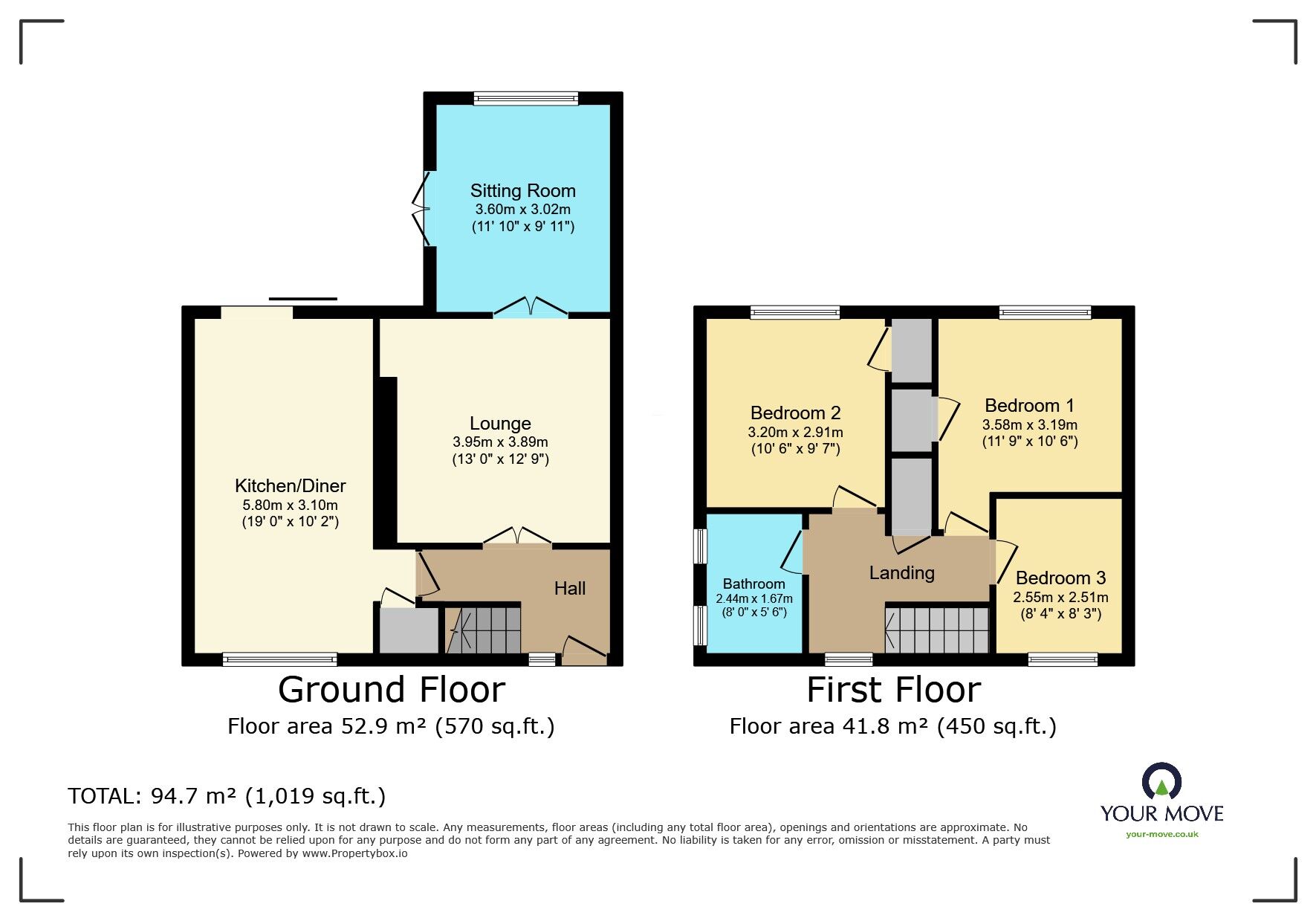 Floorplan of 3 bedroom Semi Detached House for sale, Danesway, Scawthorpe, Doncaster, South Yorkshire, DN5