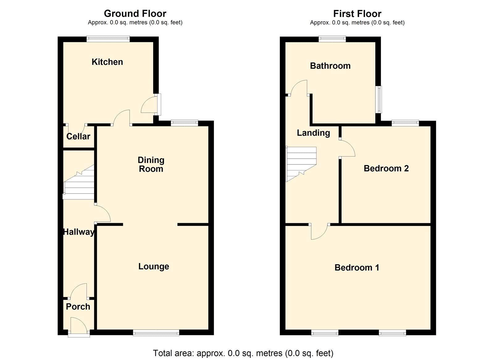 Floorplan of 2 bedroom Mid Terrace House for sale, King Edward Road, Doncaster, South Yorkshire, DN4