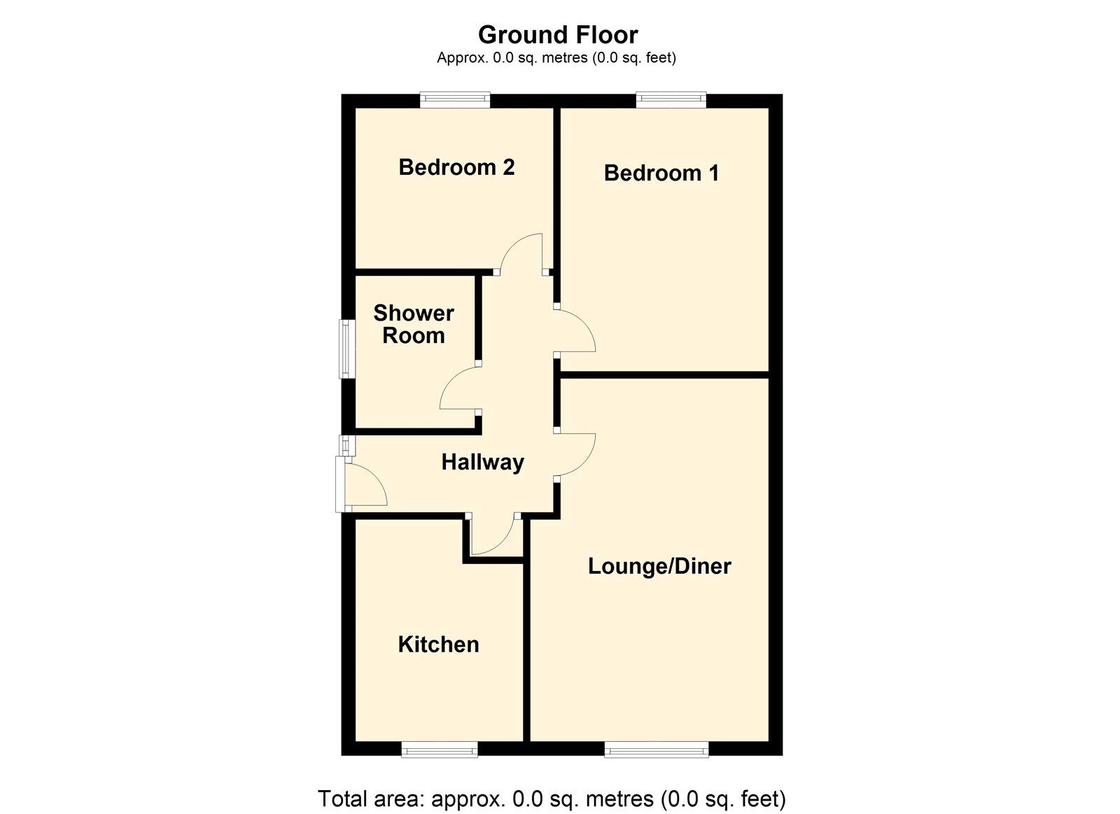 Floorplan of 2 bedroom Semi Detached Bungalow for sale, Churchfield Close, Bentley, South Yorkshire, DN5