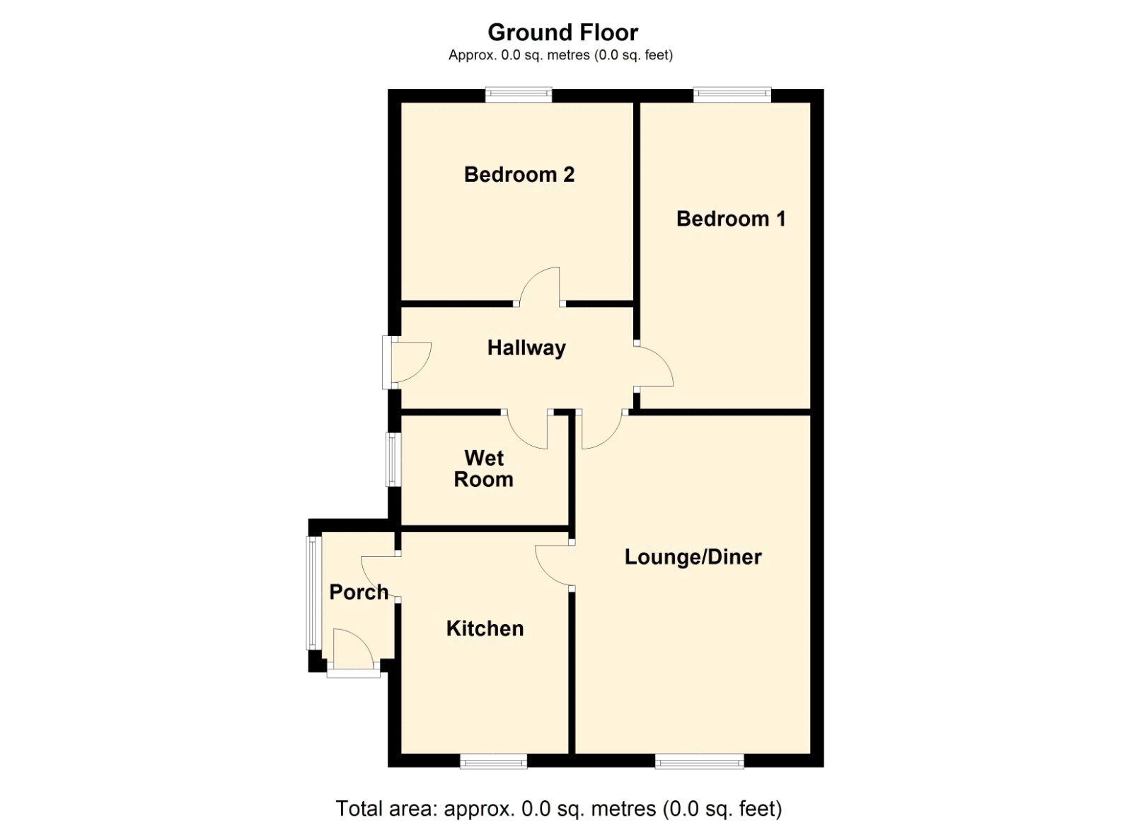 Floorplan of 2 bedroom Semi Detached Bungalow for sale, Norbreck Road, Warmsworth, South Yorkshire, DN4