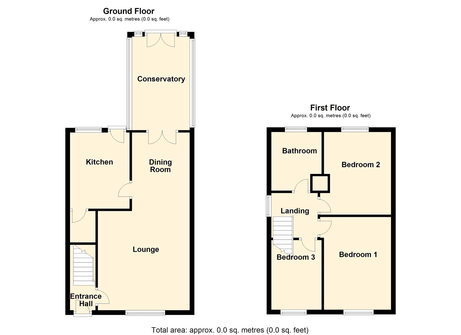 Floorplan of 3 bedroom Semi Detached House for sale, Howden Avenue, Skellow, South Yorkshire, DN6