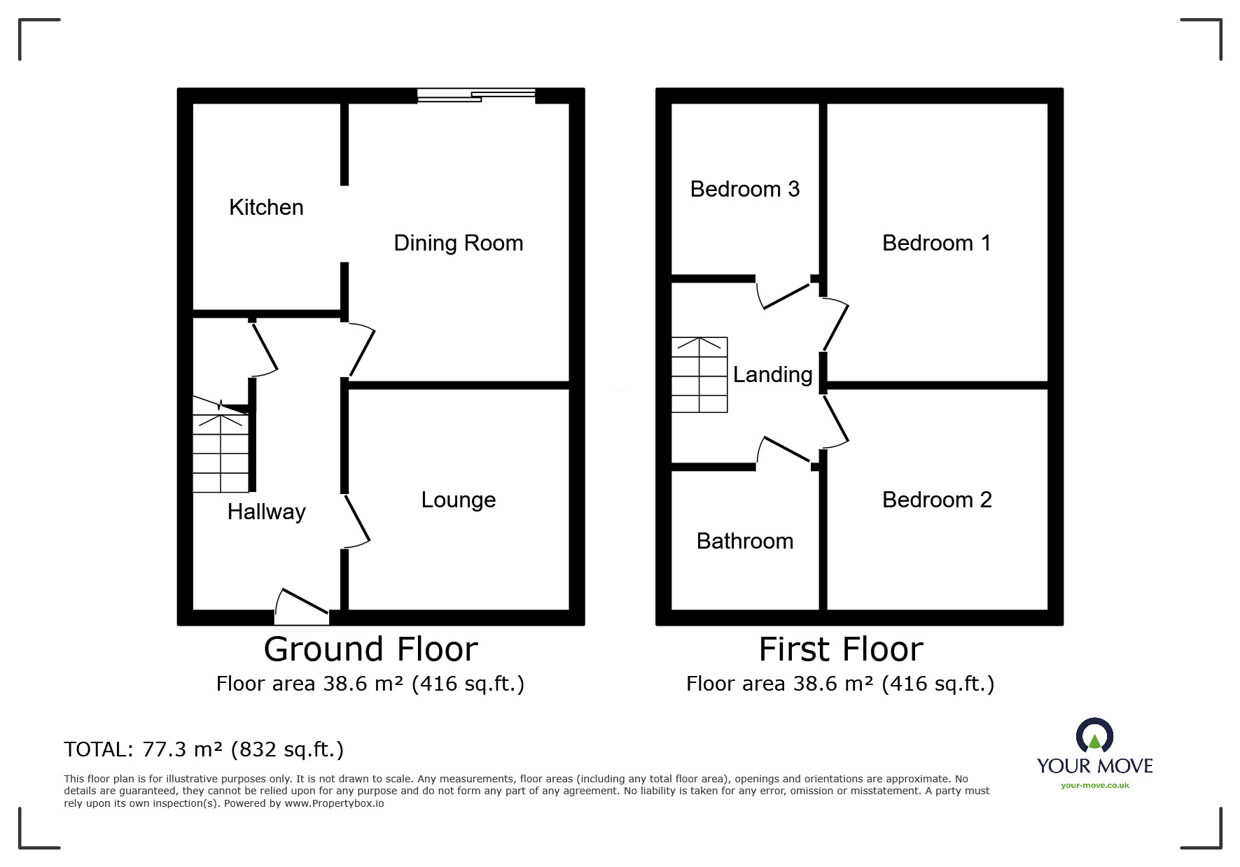 Floorplan of 3 bedroom Detached House to rent, Hampton Road, Doncaster, South Yorkshire, DN2