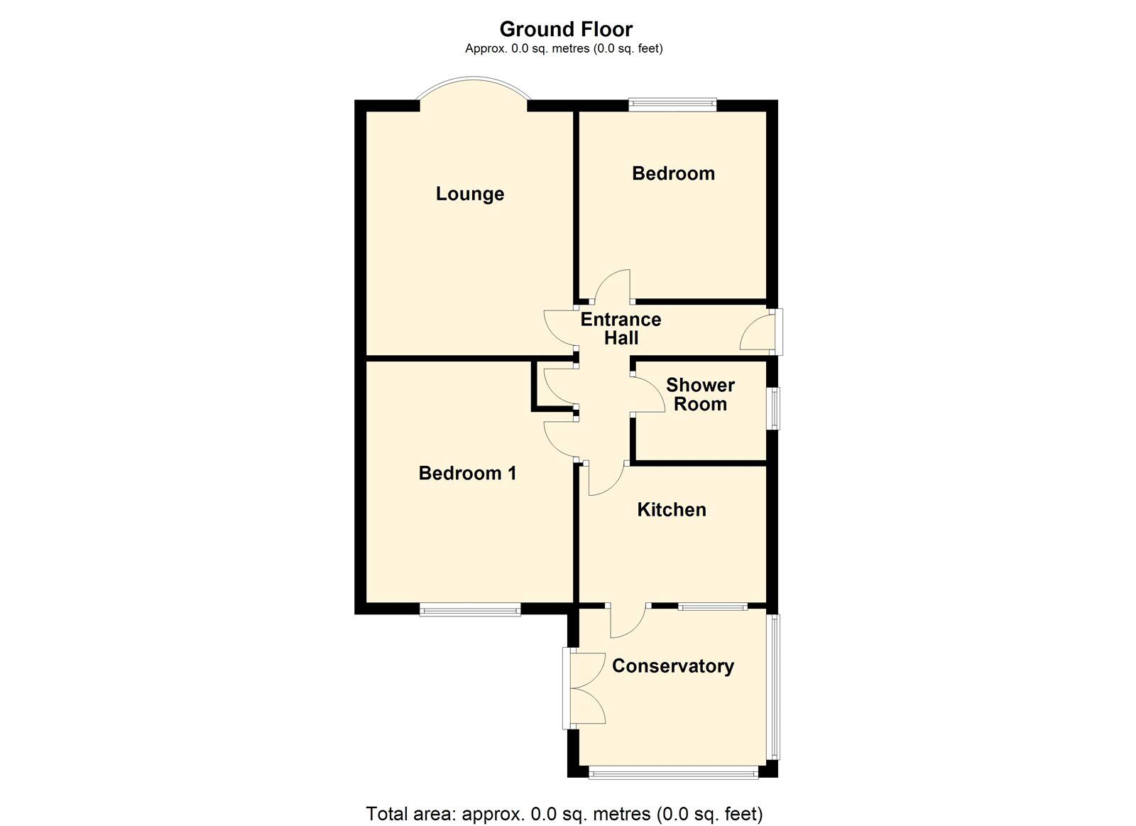 Floorplan of 2 bedroom Semi Detached Bungalow for sale, St. Oswalds Close, Finningley, South Yorkshire, DN9