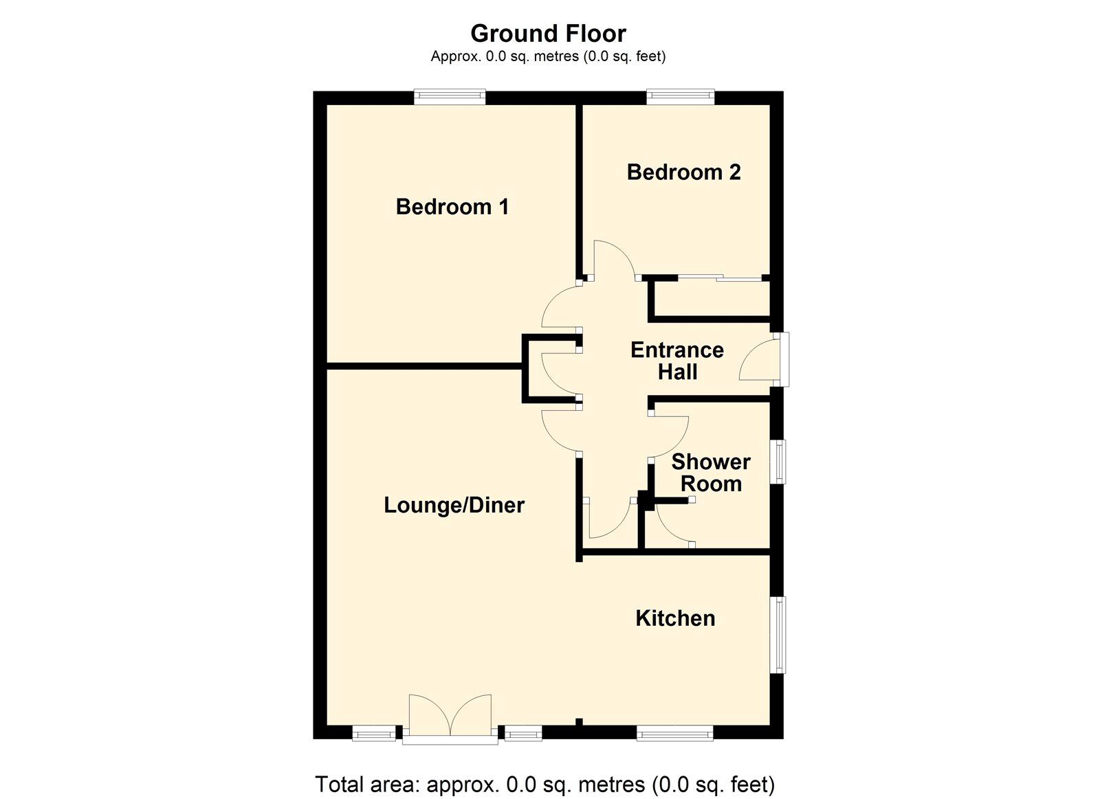 Floorplan of 2 bedroom Semi Detached Bungalow for sale, Bruncroft Close, Doncaster, South Yorkshire, DN4