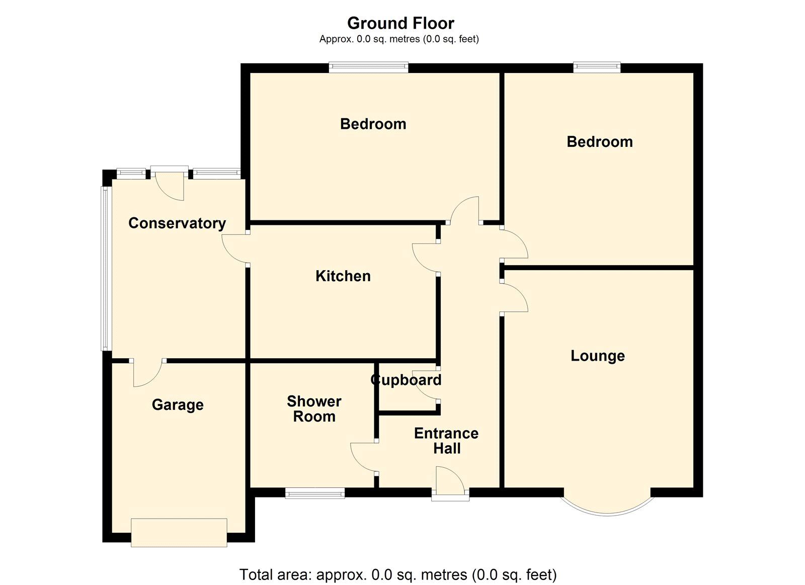 Floorplan of 2 bedroom Detached Bungalow for sale, Leyburn Road, Skellow, South Yorkshire, DN6