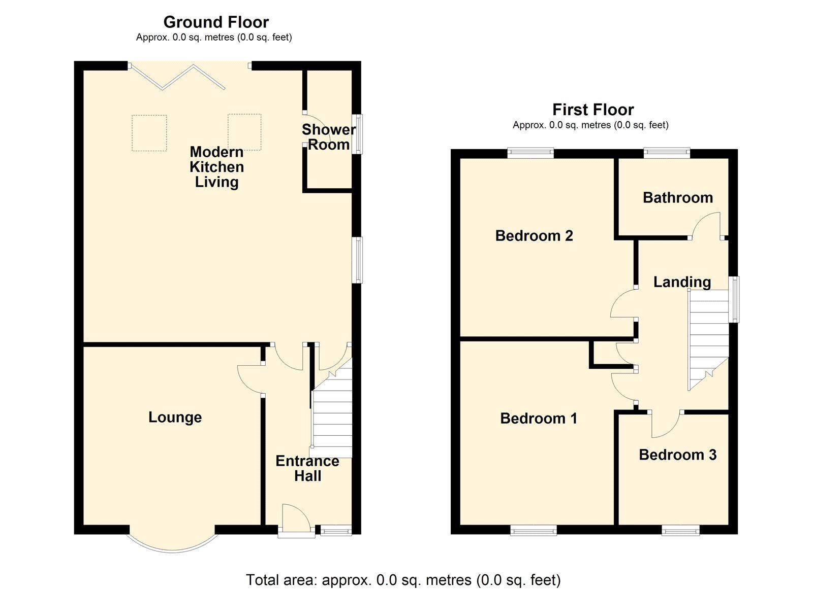 Floorplan of 3 bedroom Semi Detached House for sale, Moor View, Branton, South Yorkshire, DN3