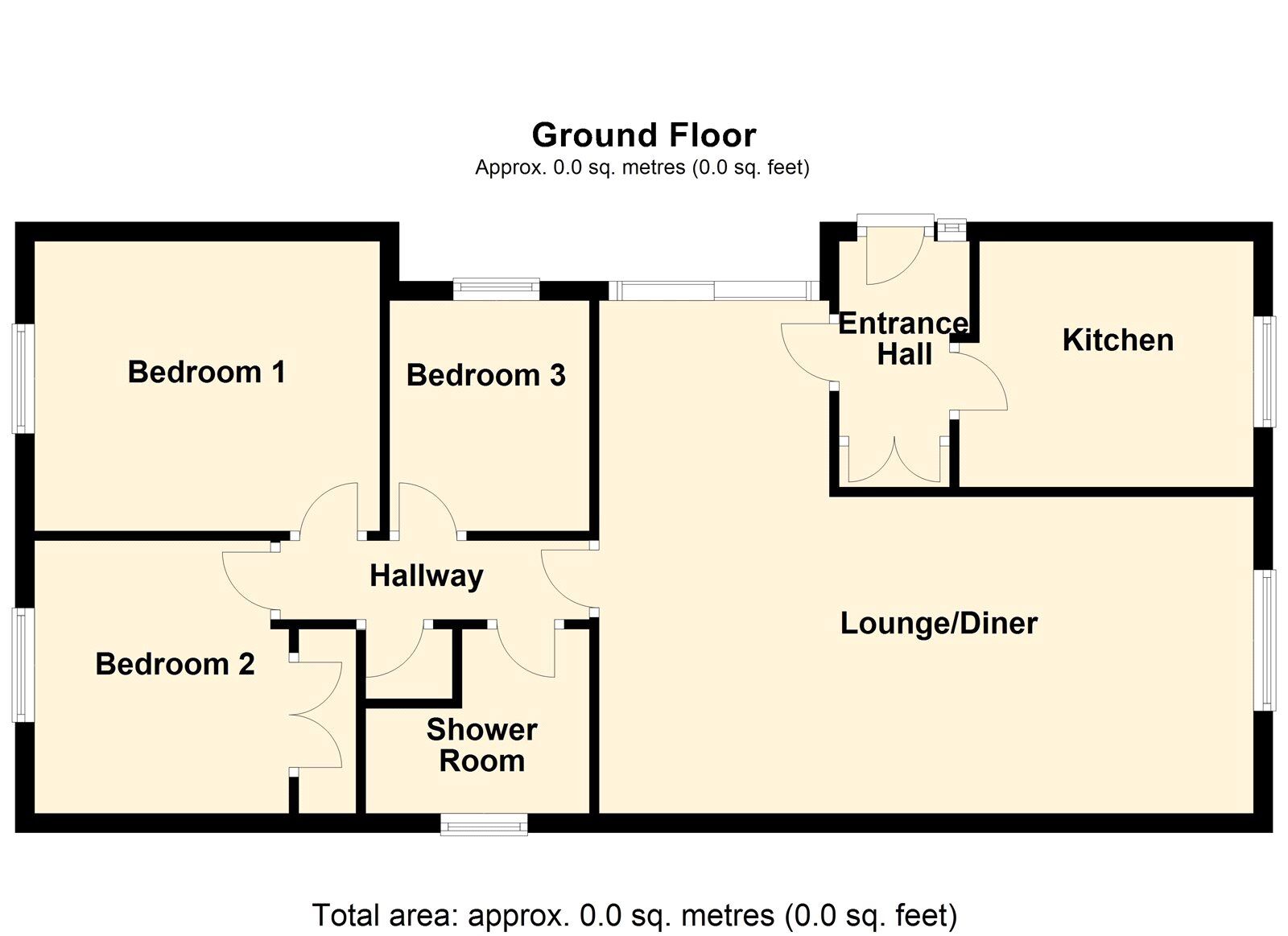 Floorplan of 3 bedroom Detached Bungalow for sale, Parkway, Armthorpe, South Yorkshire, DN3