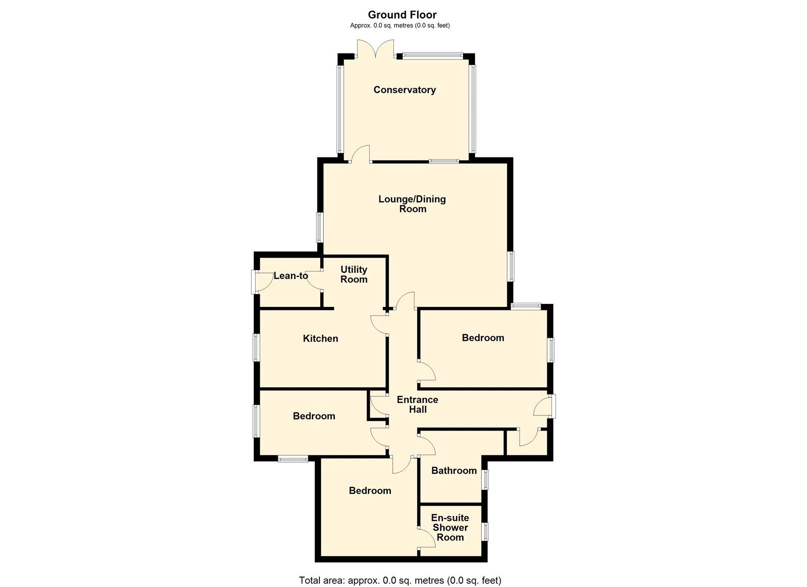 Floorplan of 3 bedroom Detached Bungalow for sale, Badgers Holt, Branton, South Yorkshire, DN3