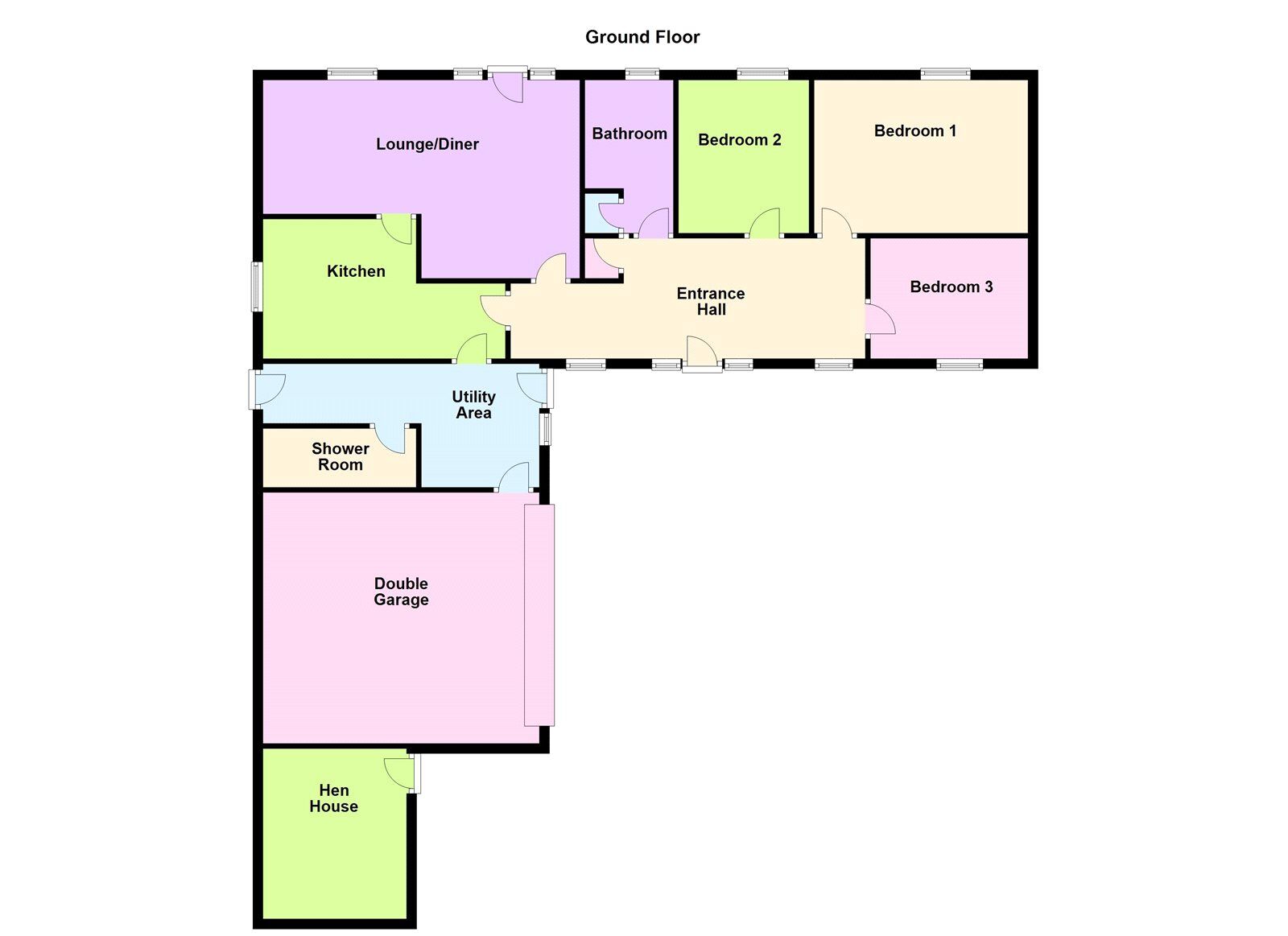 Floorplan of 3 bedroom Detached Bungalow for sale, Wilsic, Doncaster, South Yorkshire, DN11