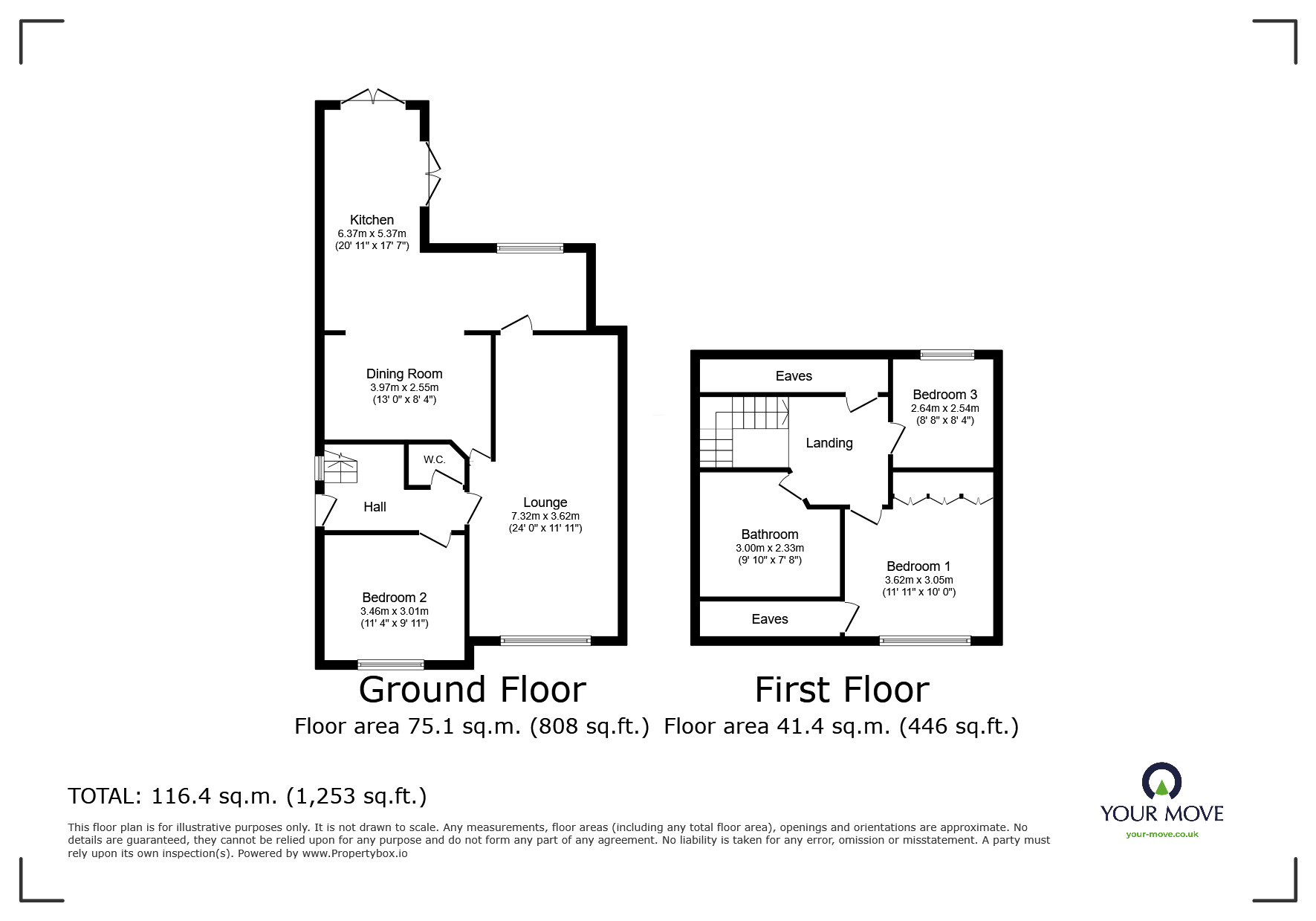 Floorplan of 3 bedroom Semi Detached House for sale, Brook Way, Arksey, South Yorkshire, DN5