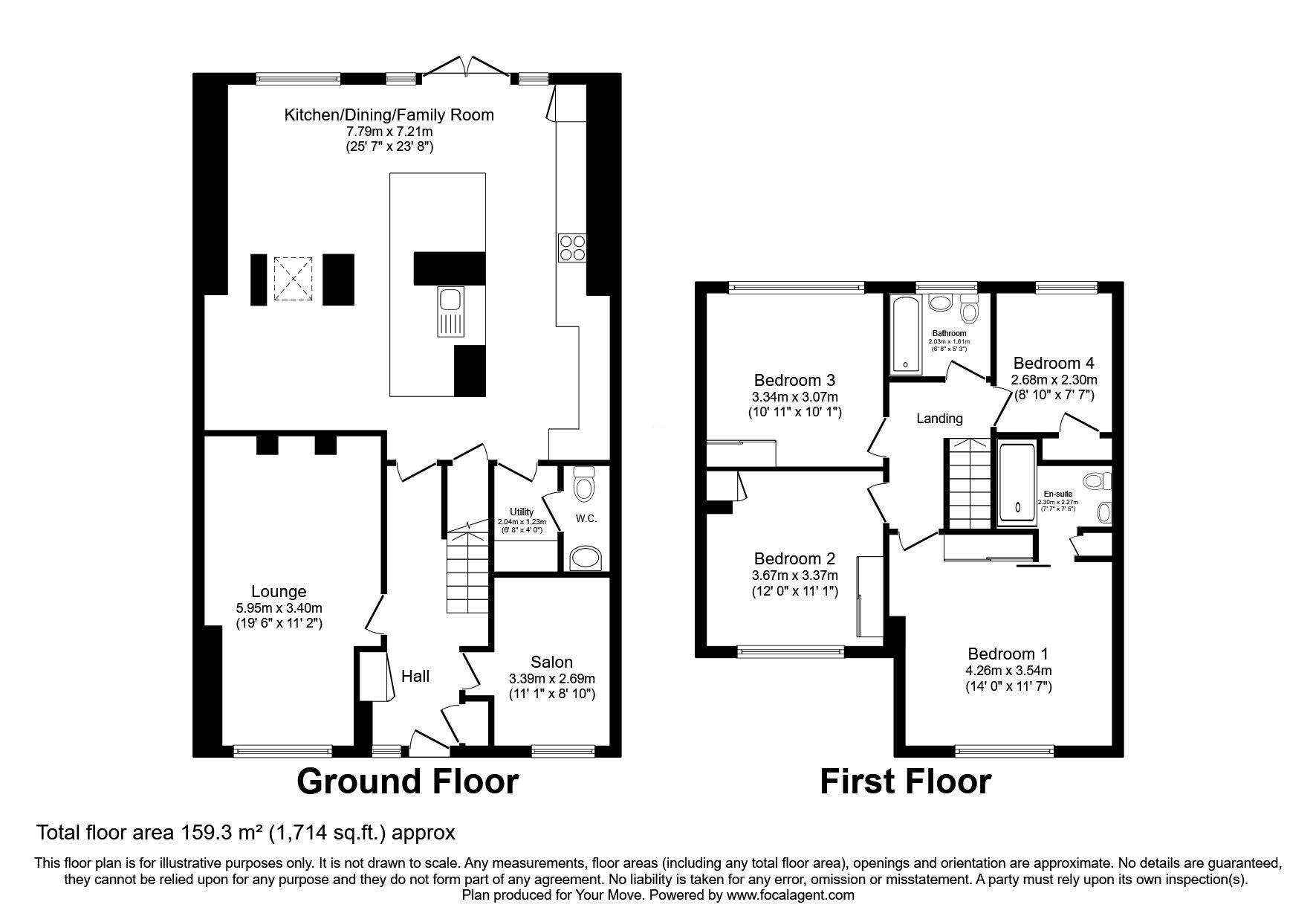 Floorplan of 4 bedroom Semi Detached House for sale, Newby Crescent, Balby, Doncaster, South Yorkshire, DN4