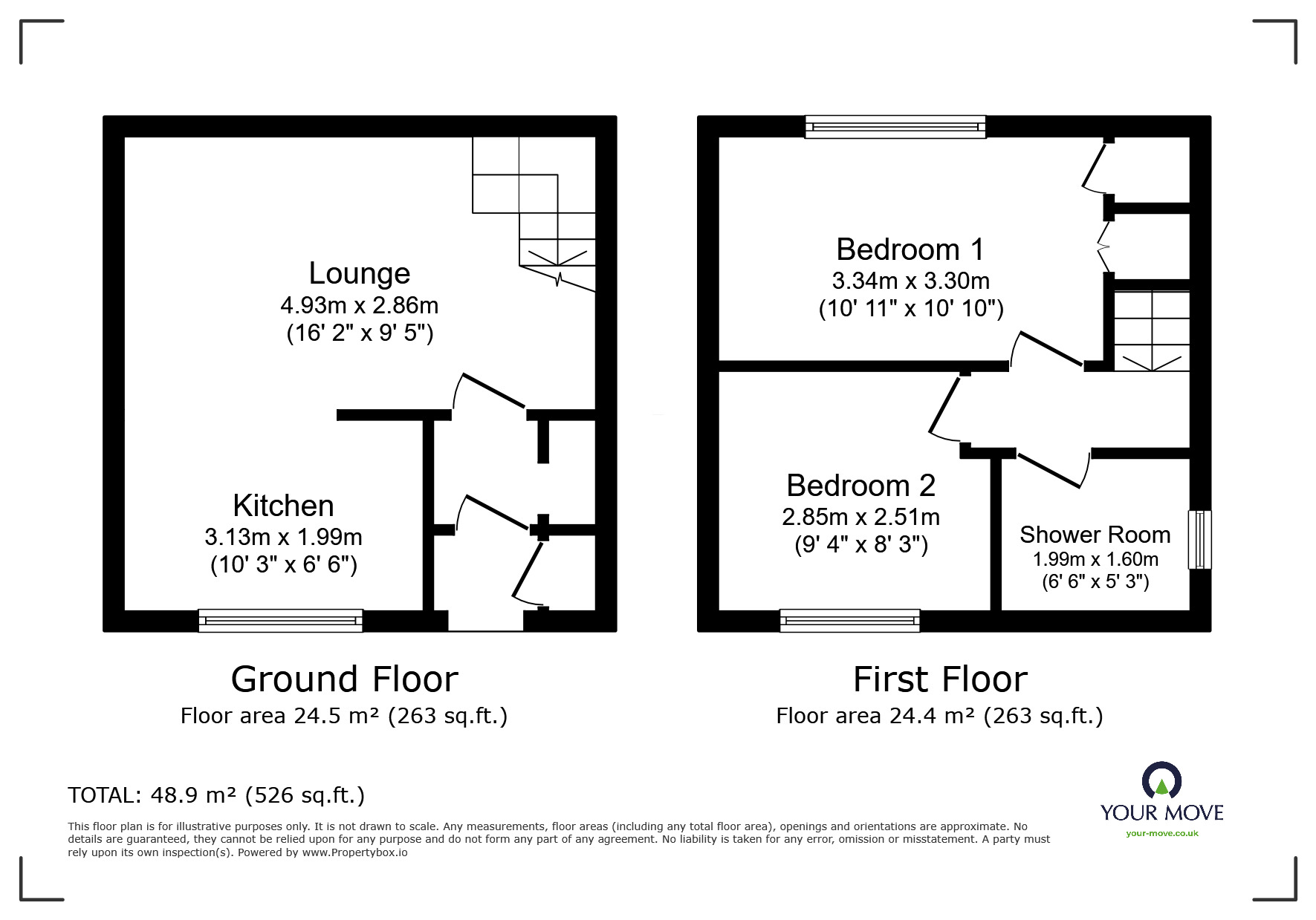 Floorplan of 2 bedroom Detached House for sale, Elizabeth Avenue, Kirk Sandall, South Yorkshire, DN3