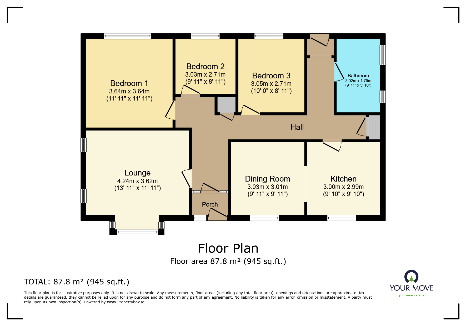 Floorplan of 3 bedroom Detached Bungalow for sale, Regent Avenue, Armthorpe, South Yorkshire, DN3