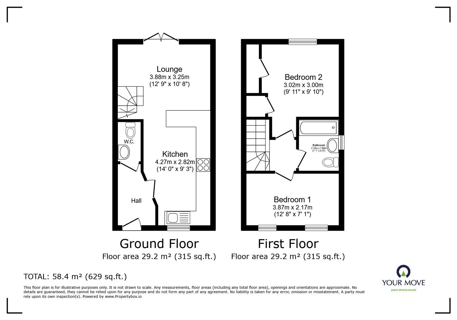 Floorplan of 2 bedroom Semi Detached House for sale, Haydn Griffiths Way, Armthorpe, South Yorkshire, DN3