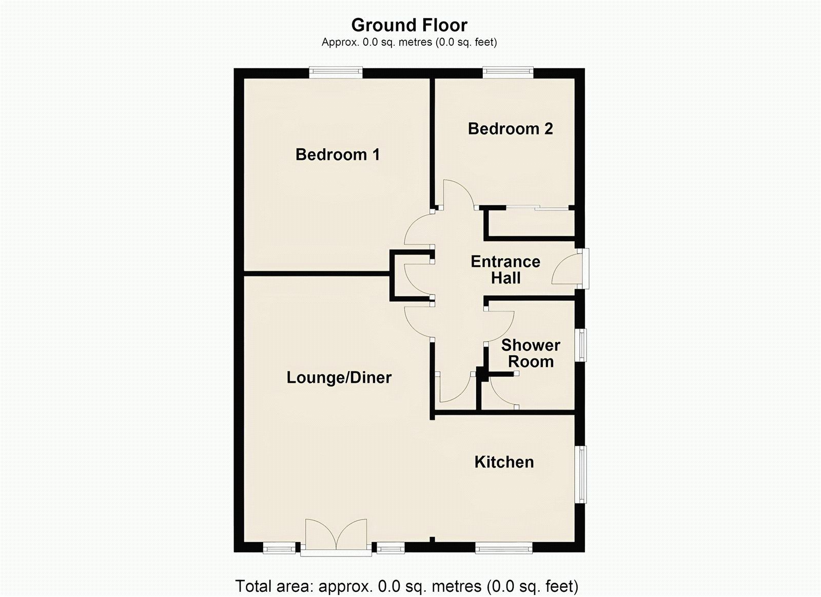 Floorplan of 2 bedroom Semi Detached Bungalow to rent, Bruncroft Close, Doncaster, South Yorkshire, DN4