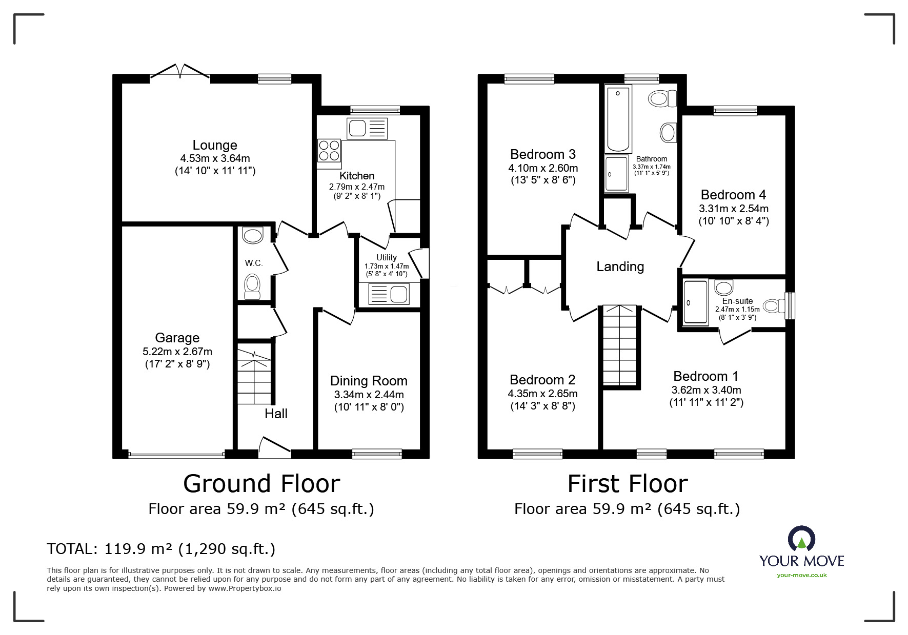 Floorplan of 4 bedroom Detached House for sale, Middlefield Close, Dunscroft, South Yorkshire, DN7