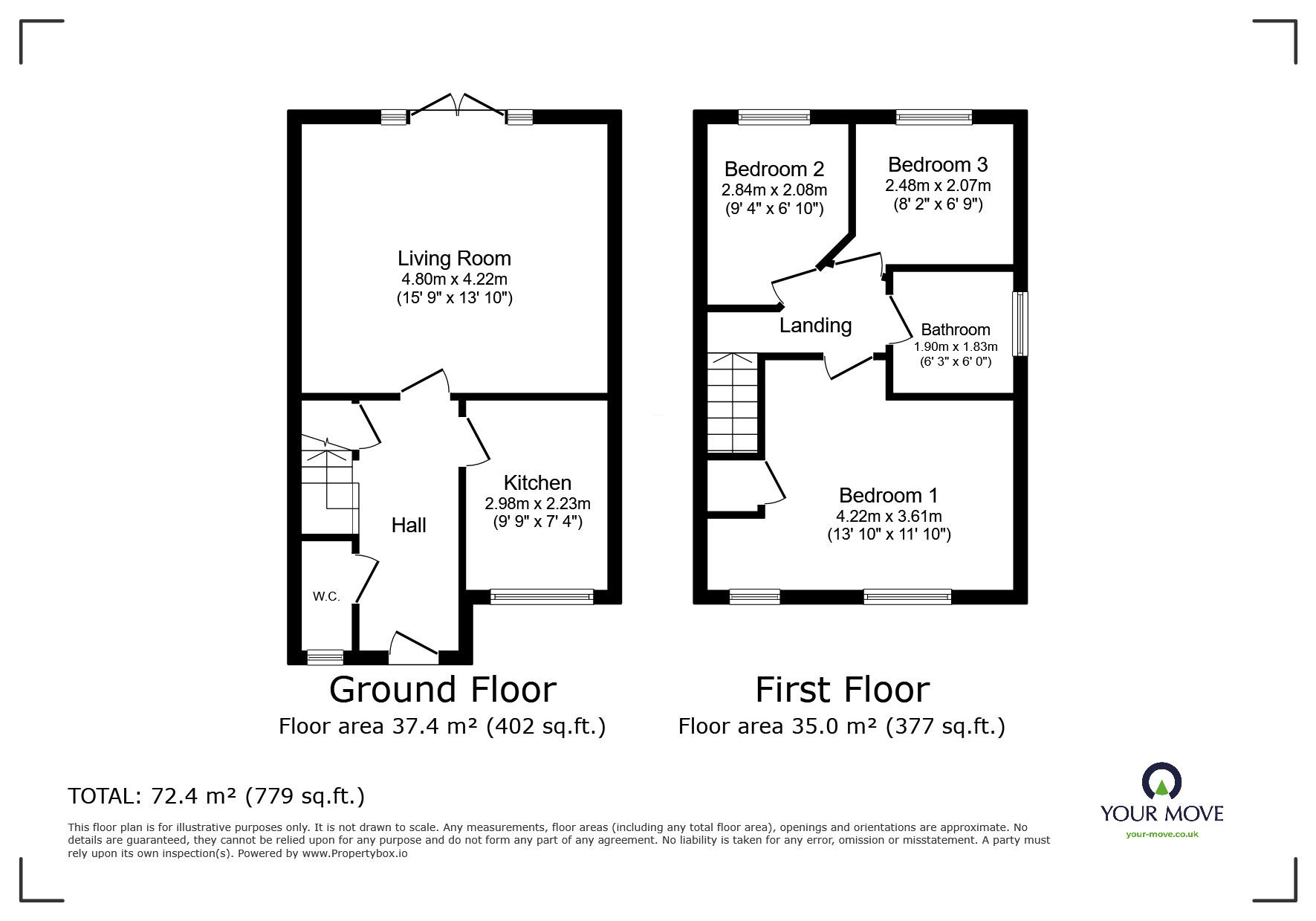 Floorplan of 3 bedroom End Terrace House for sale, Reeves Way, Armthorpe, South Yorkshire, DN3