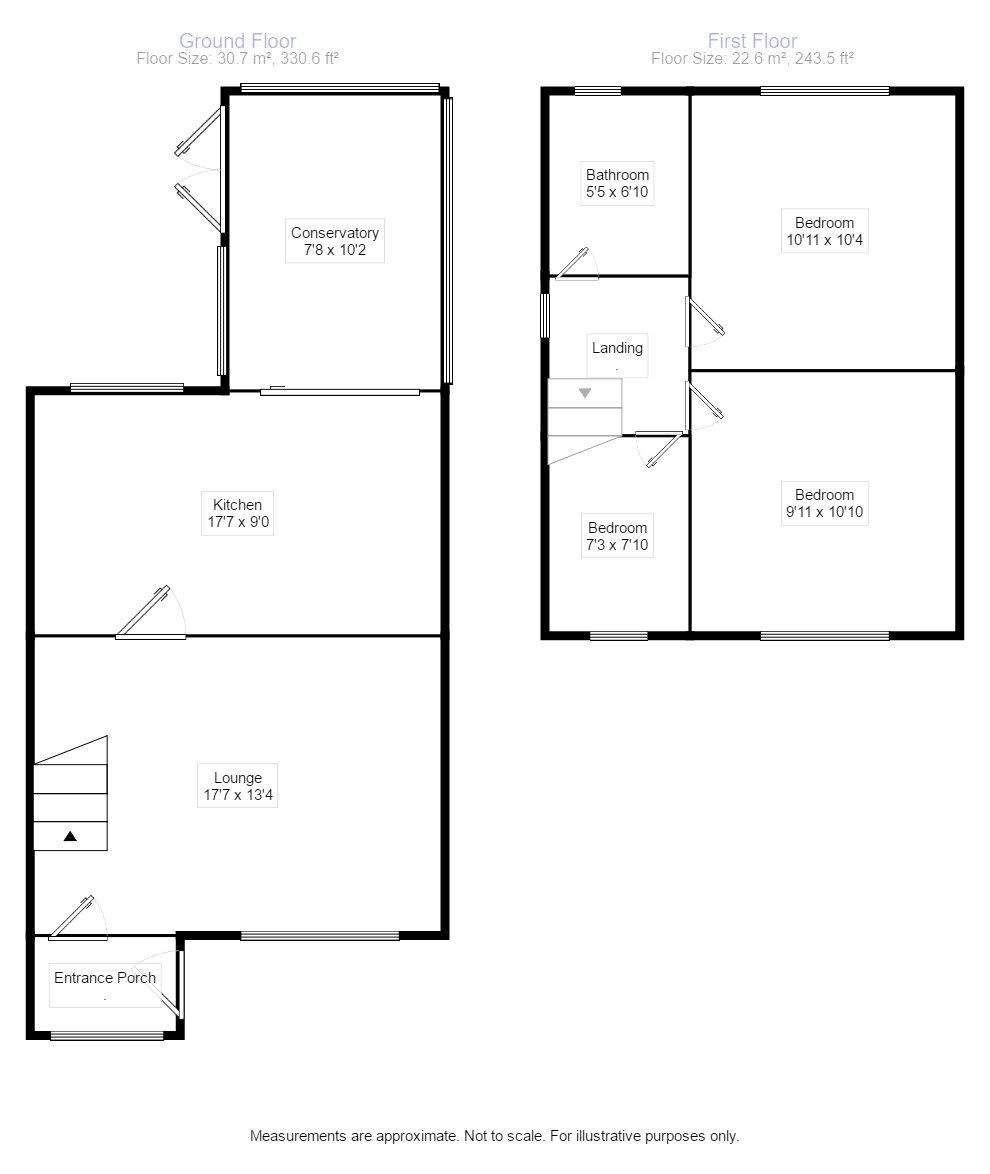 Floorplan of 3 bedroom Semi Detached House to rent, Cantley Manor Avenue, Doncaster, South Yorkshire, DN4