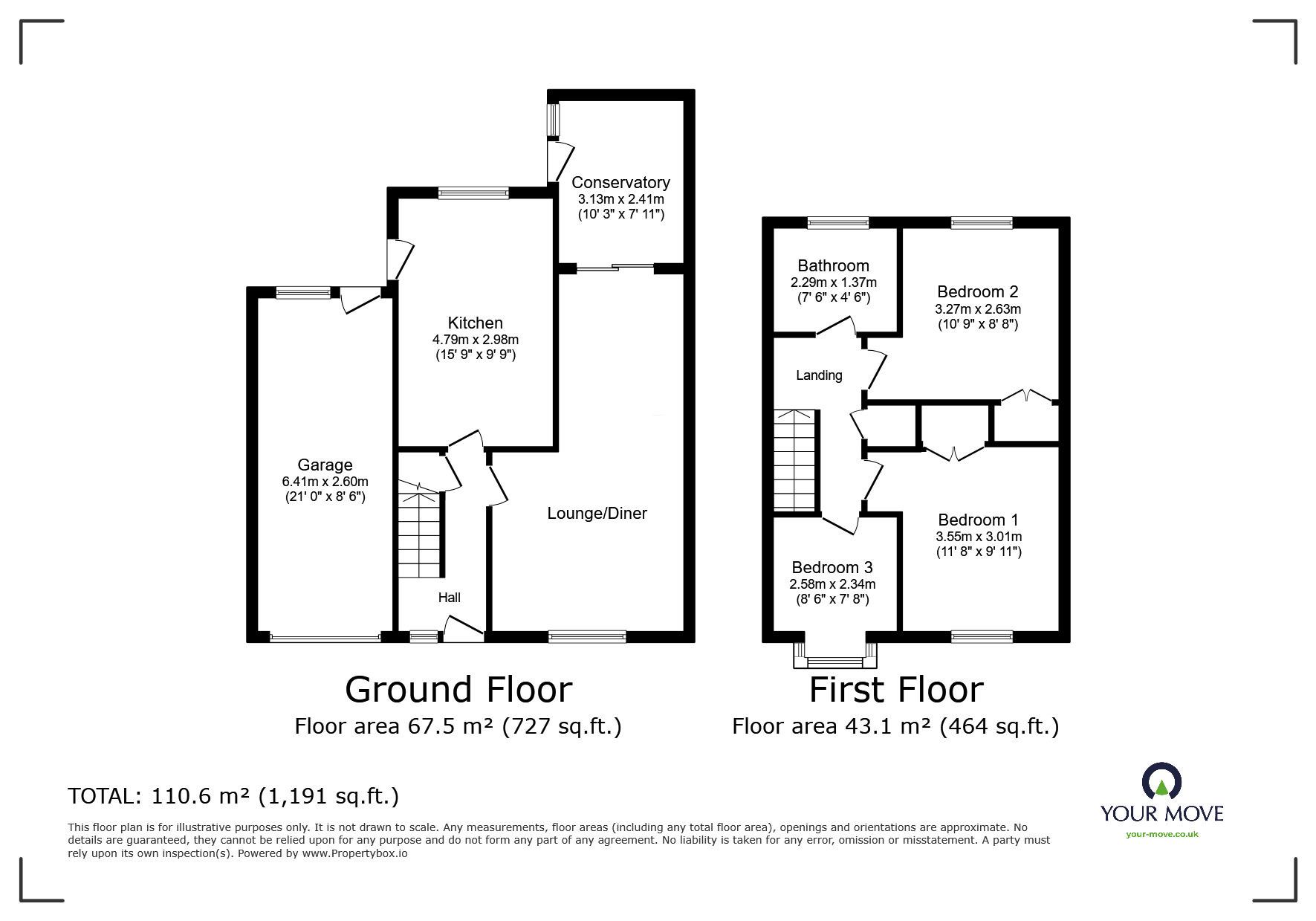 Floorplan of 3 bedroom Detached House for sale, Clayworth Drive, Bessacarr, Doncaster, South Yorkshire, DN4