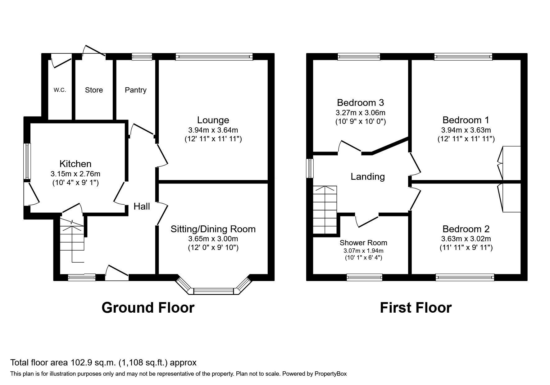 Floorplan of 3 bedroom Semi Detached House for sale, Daw Wood, Bentley, South Yorkshire, DN5