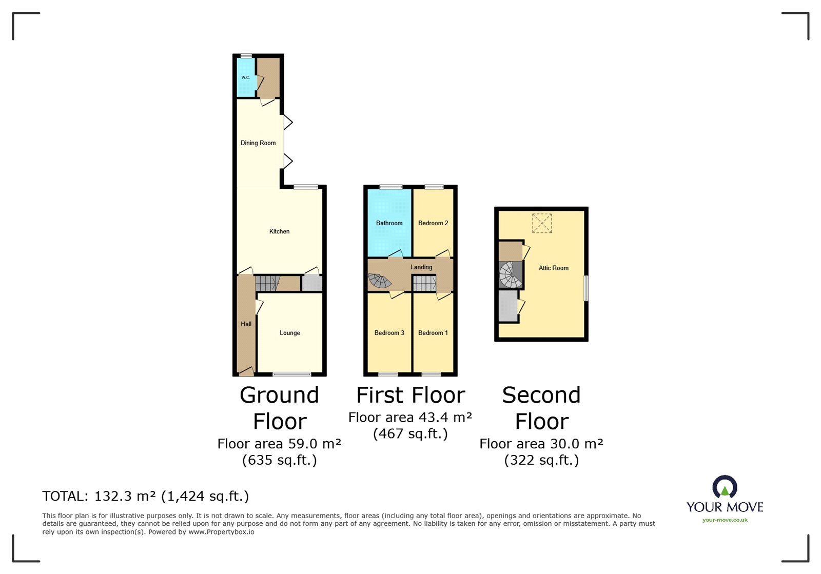 Floorplan of 3 bedroom Semi Detached House for sale, Station Road, Norton, South Yorkshire, DN6