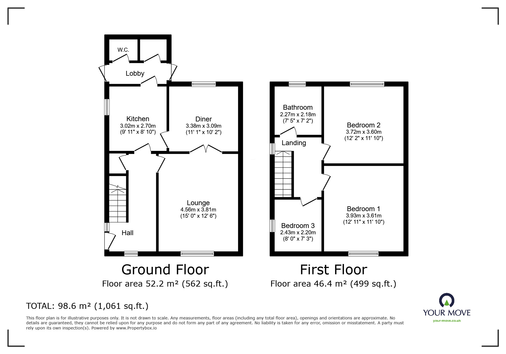 Floorplan of 3 bedroom Semi Detached House for sale, Linkswood Avenue, Doncaster, South Yorkshire, DN2