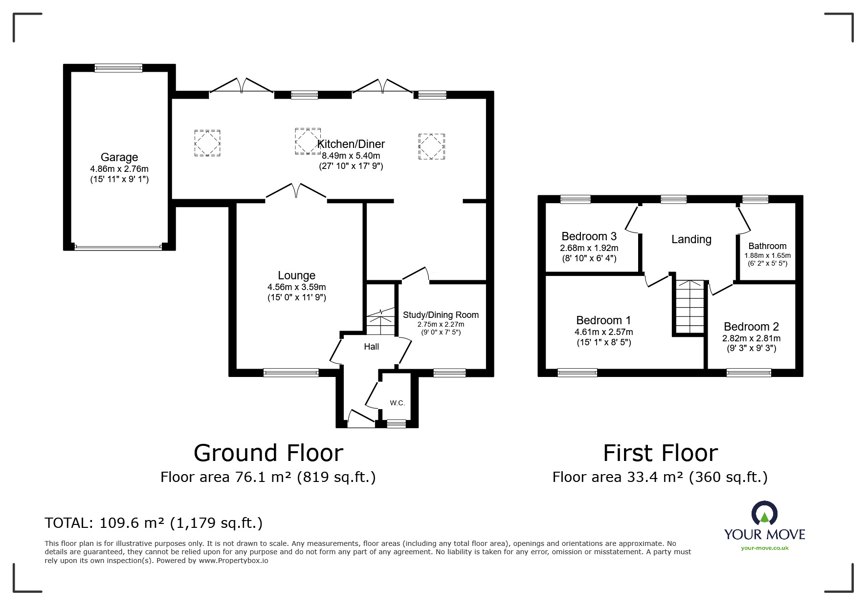 Floorplan of 3 bedroom Detached House for sale, Ferndale View, Cusworth, South Yorkshire, DN5