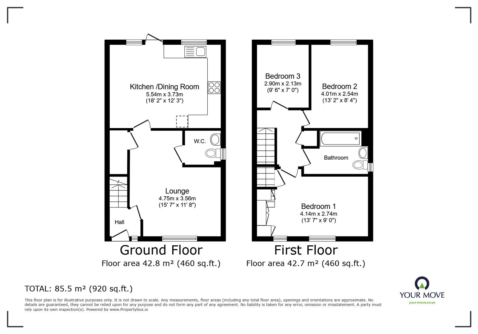 Floorplan of 3 bedroom Semi Detached House for sale, Libra Drive, Balby, South Yorkshire, DN4