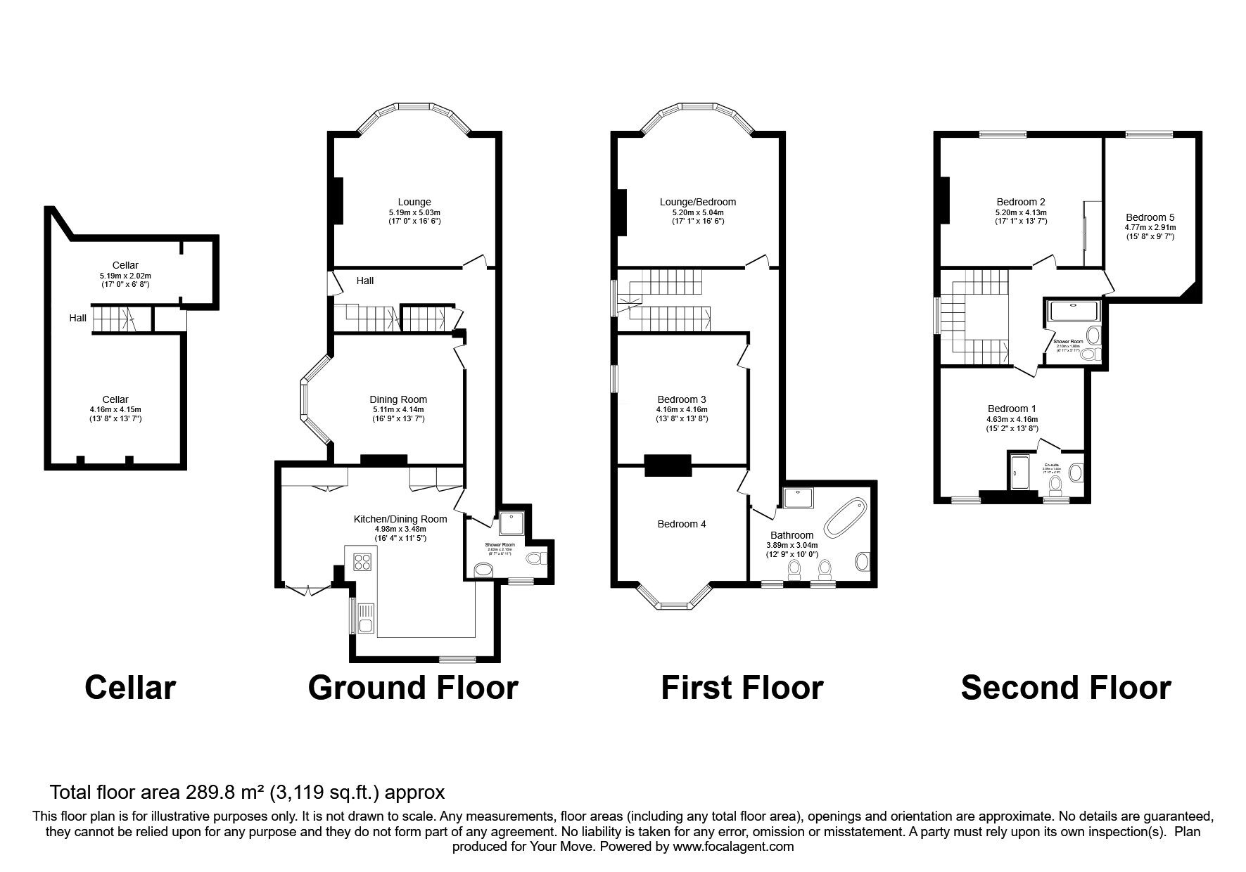 Floorplan of 6 bedroom Semi Detached House for sale, Town Moor Avenue, Town Moor, Doncaster, South Yorkshire, DN2