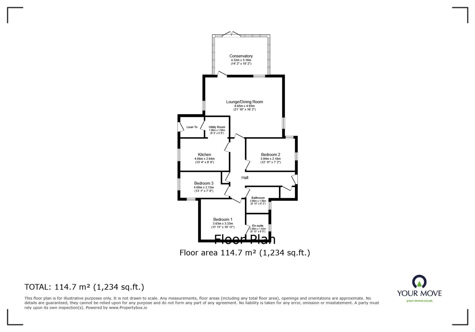 Floorplan of 3 bedroom Detached Bungalow for sale, Badgers Holt, Branton, South Yorkshire, DN3