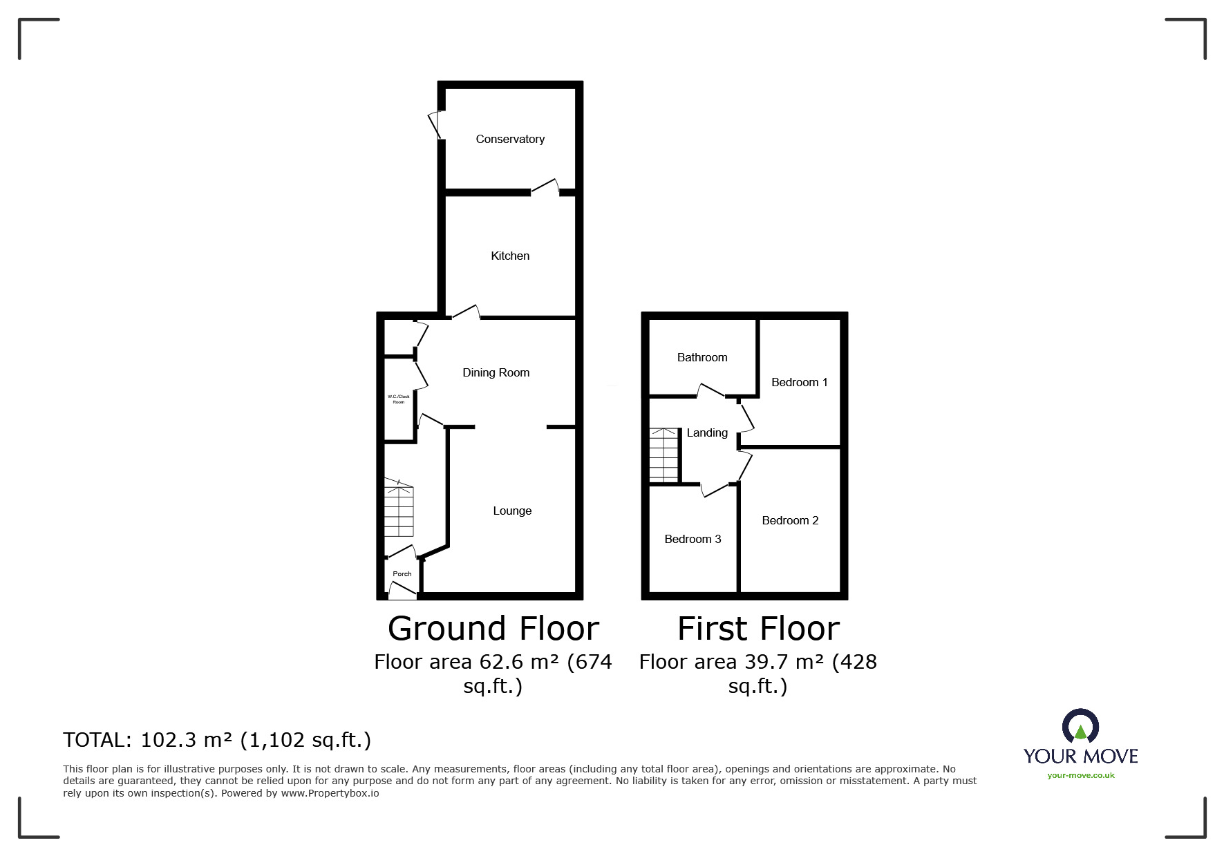 Floorplan of 3 bedroom Mid Terrace House to rent, Wentworth Road, Doncaster, South Yorkshire, DN2