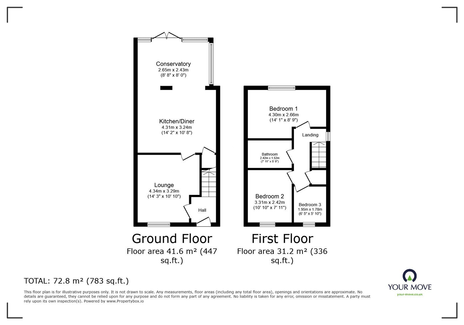 Floorplan of 3 bedroom Semi Detached House for sale, Campsall Park Road, Campsall, South Yorkshire, DN6