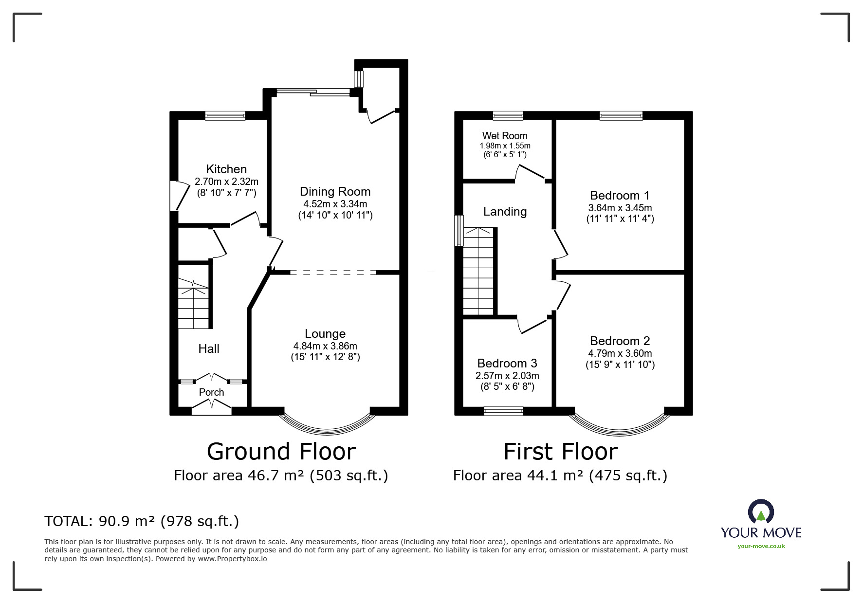 Floorplan of 3 bedroom Semi Detached House for sale, Warmsworth Road, Doncaster, South Yorkshire, DN4