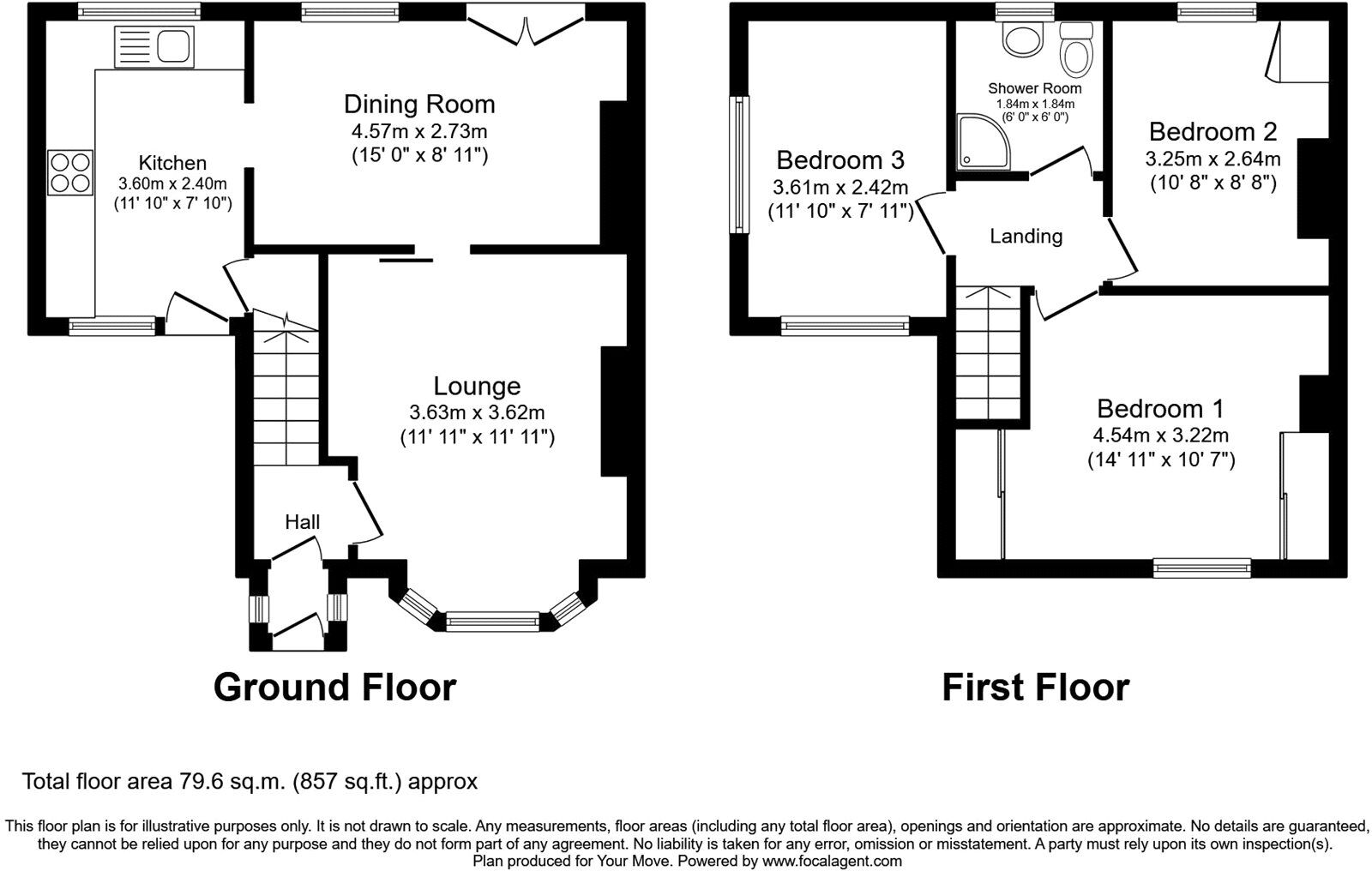 Floorplan of 3 bedroom Semi Detached House for sale, Rands Lane, Armthorpe, South Yorkshire, DN3