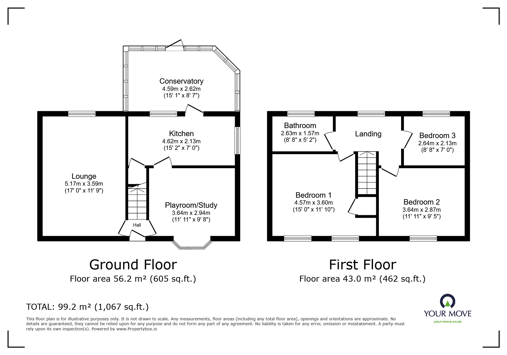 Floorplan of 3 bedroom Semi Detached House for sale, Sutton Road, Kirk Sandall, Doncaster, DN3