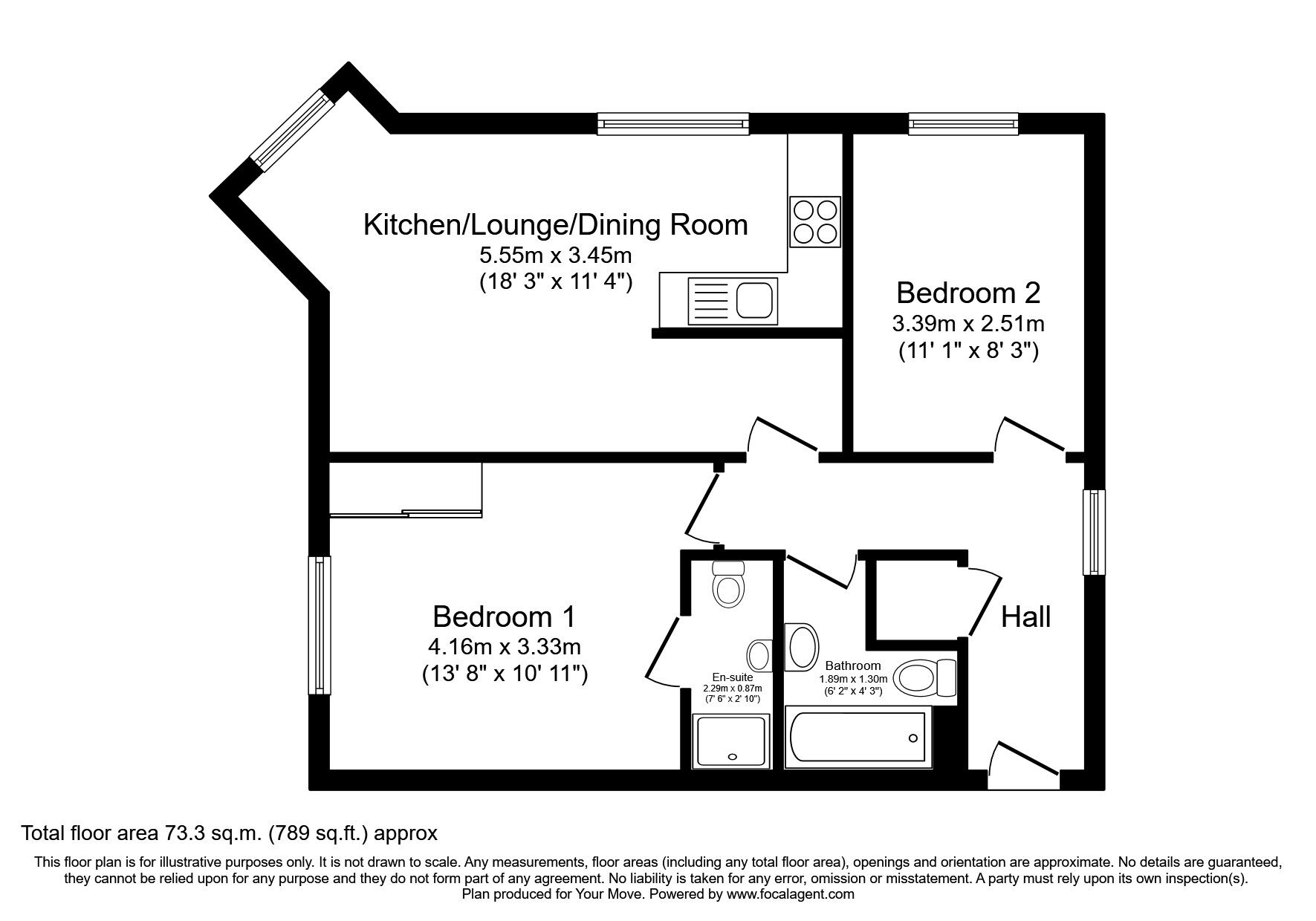 Floorplan of 2 bedroom  Flat to rent, Carolgate Court, Retford, Nottinghamshire, DN22