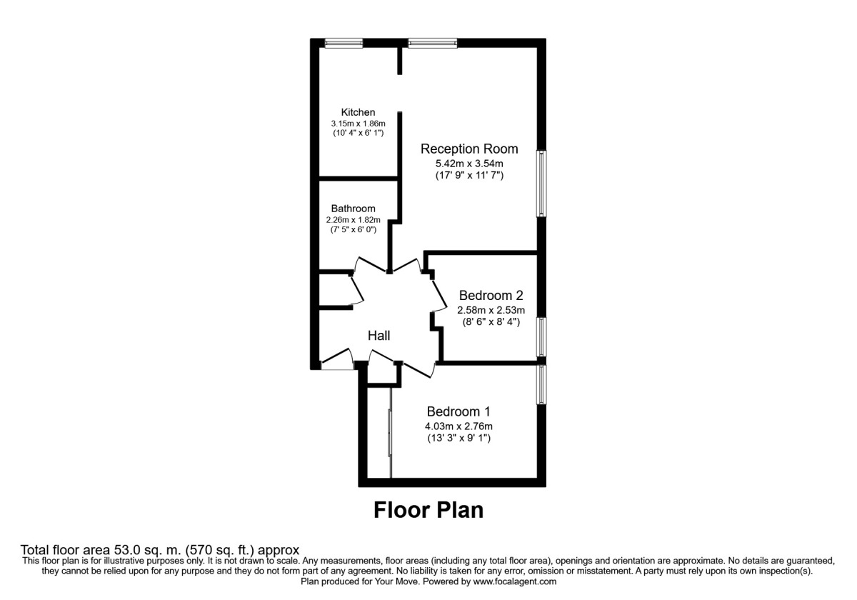 Floorplan of 2 bedroom  Flat to rent, Berwick Court Grange Crescent, Dartford, DA2