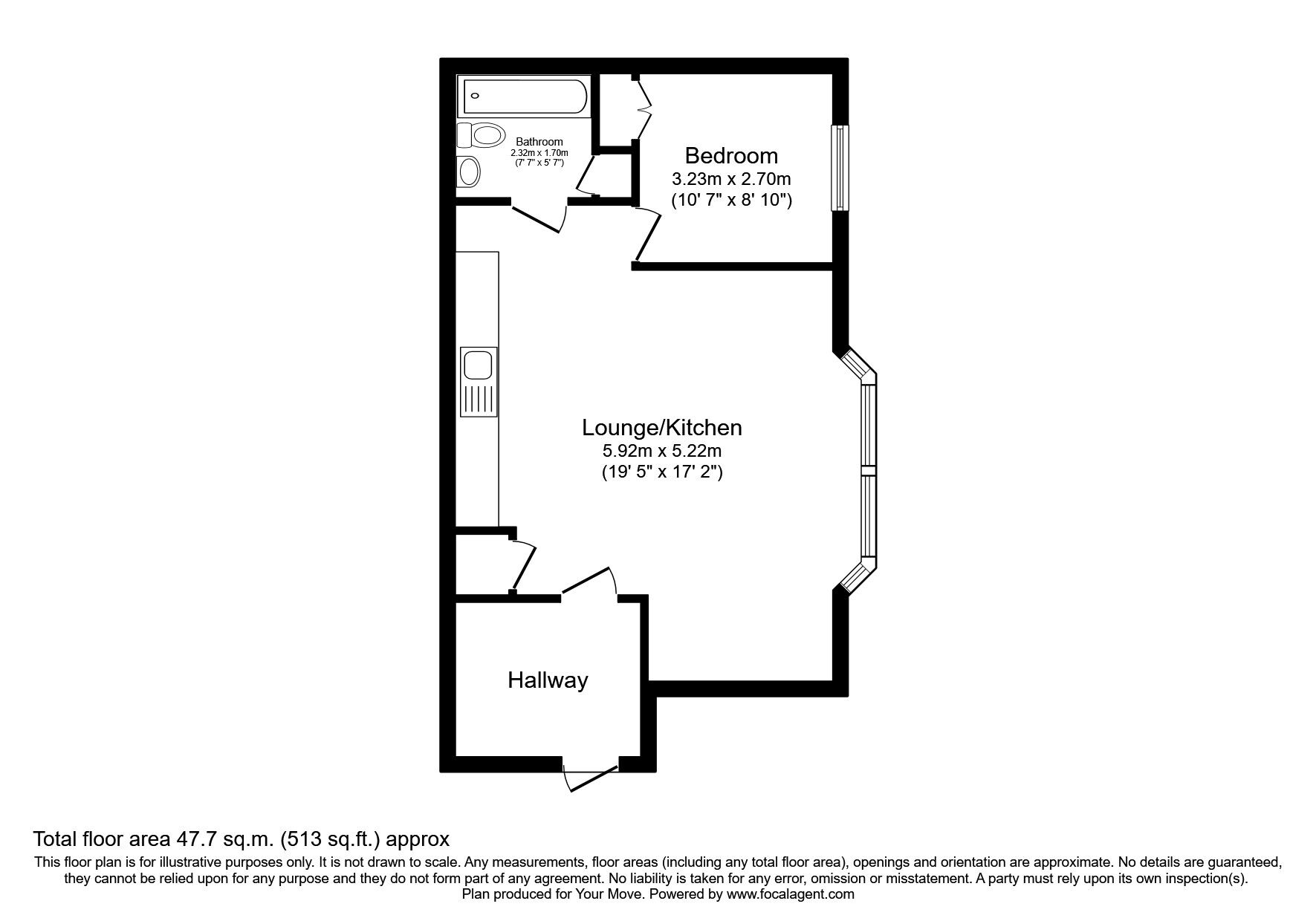 Floorplan of 1 bedroom  Flat to rent, Gough Drive, Tipton, West Midlands, DY4