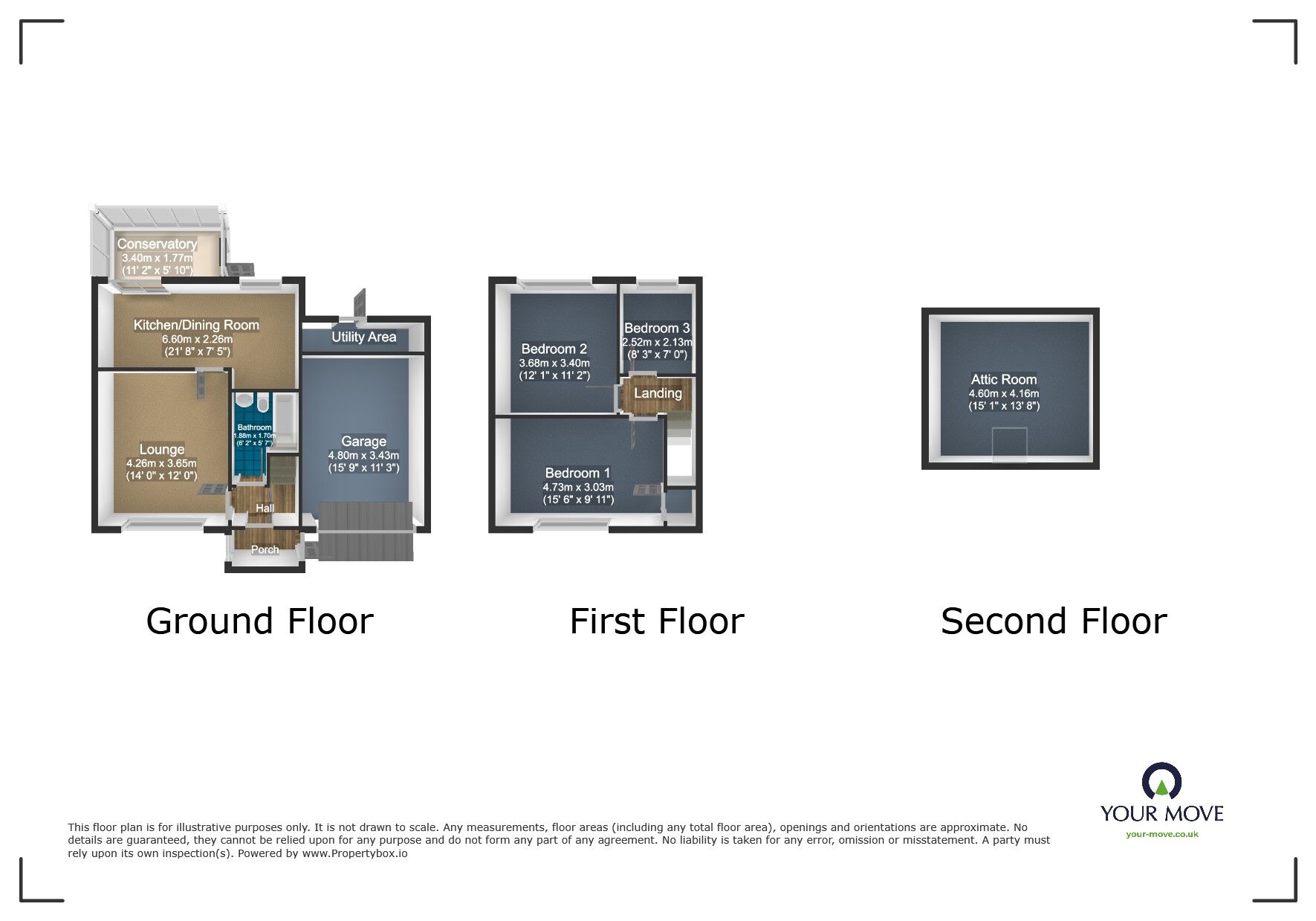 Floorplan of 3 bedroom Semi Detached House for sale, Ash Road, Dudley, West Midlands, DY1