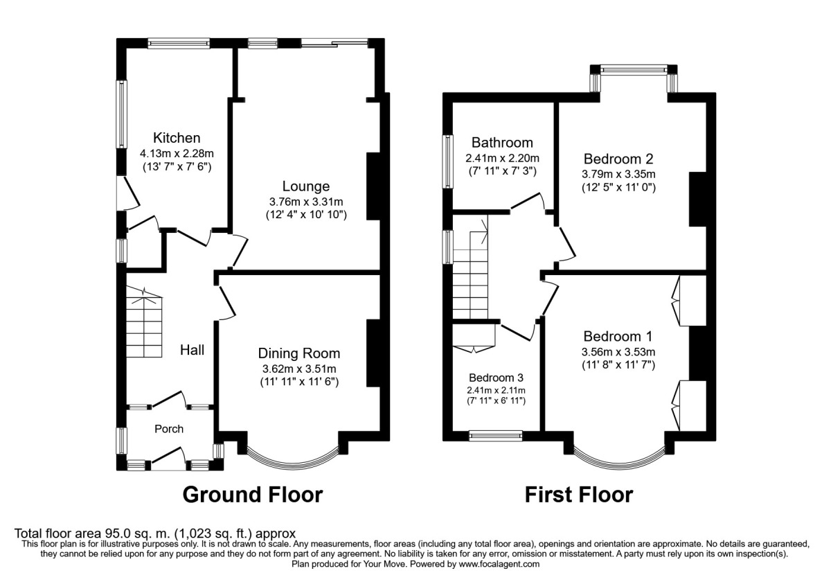 Floorplan of 3 bedroom Semi Detached House to rent, Stourbridge Road, Dudley, West Midlands, DY1