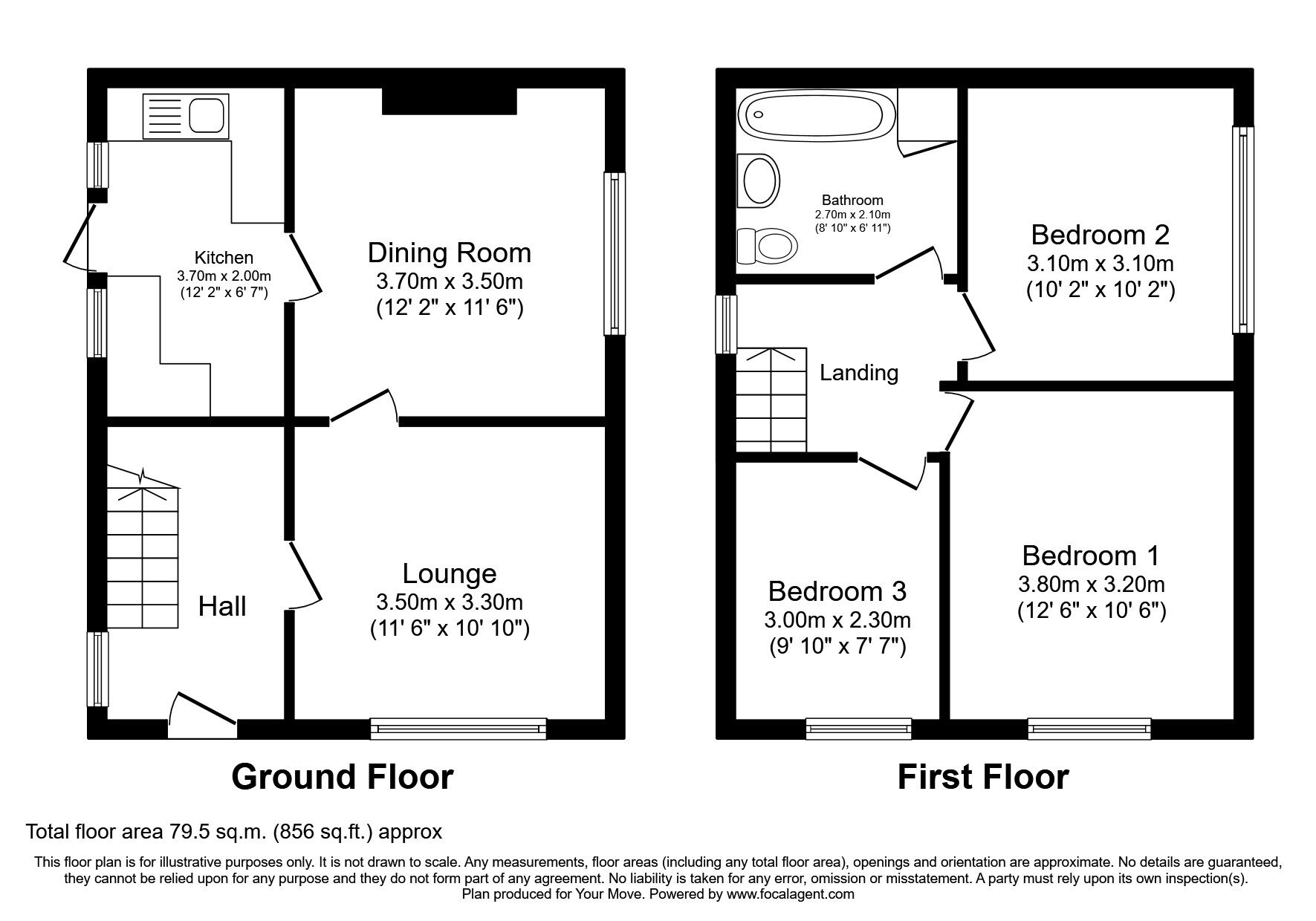 Floorplan of 3 bedroom Semi Detached House to rent, Bushey Fields Road, Dudley, West Midlands, DY1