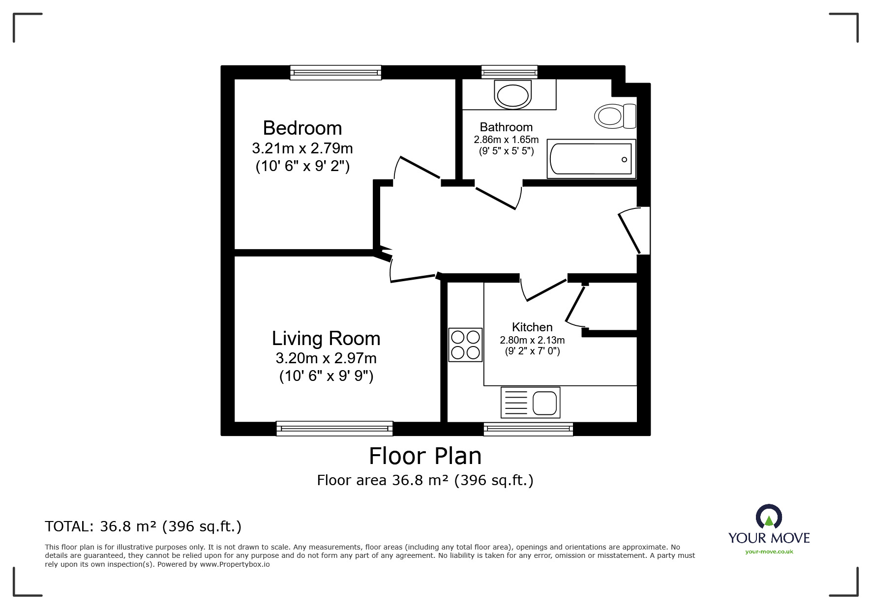 Floorplan of 1 bedroom  Flat for sale, Abberley Street, Dudley, West Midlands, DY2