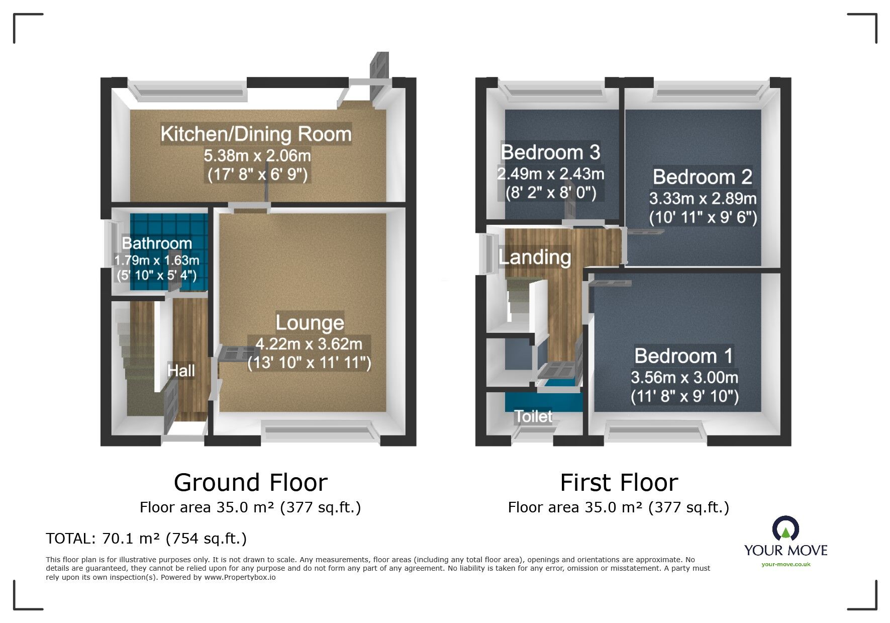 Floorplan of 3 bedroom End Terrace House for sale, Pitfield Row, Dudley, West Midlands, DY1