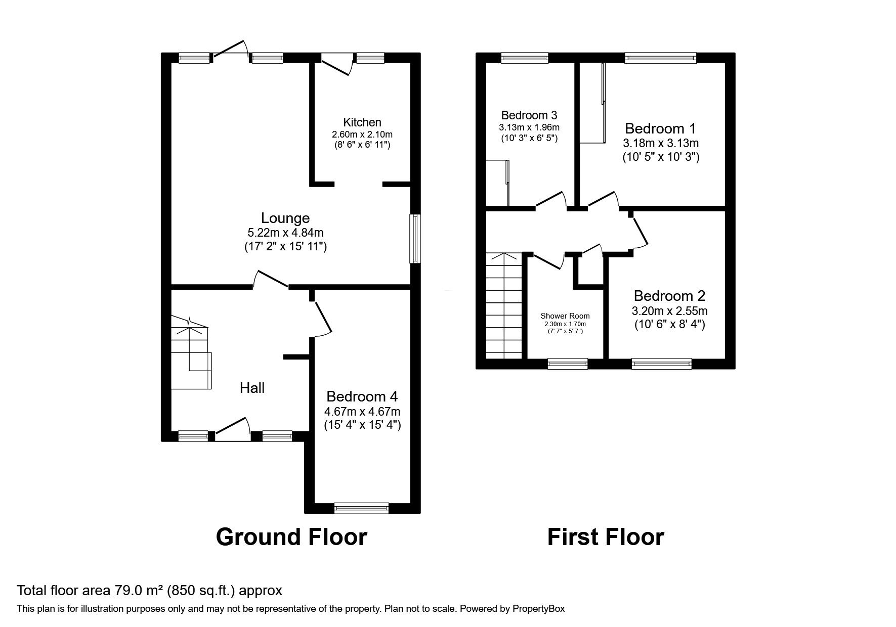 Floorplan of 3 bedroom Semi Detached House for sale, Corfe Drive, Tividale, West Midlands, B69